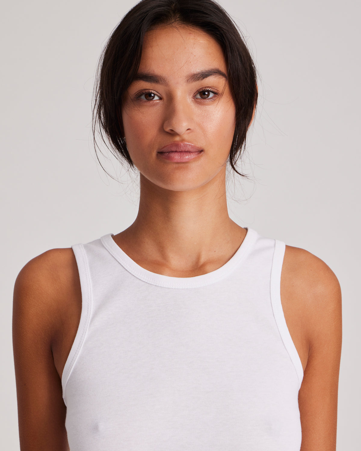 GAI+LISVA Alberte Cotton 1x1 RIB Top Tops & T-shirts 100 White