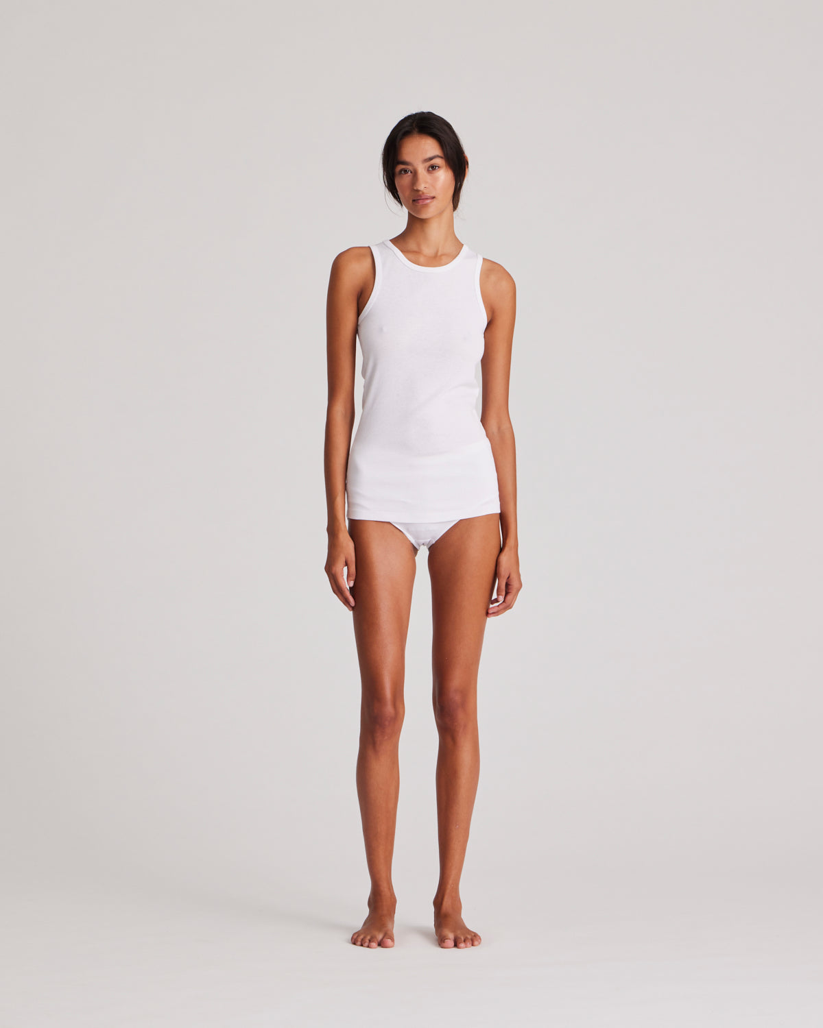 GAI+LISVA Alberte Cotton 1x1 RIB Top Tops & T-shirts 100 White