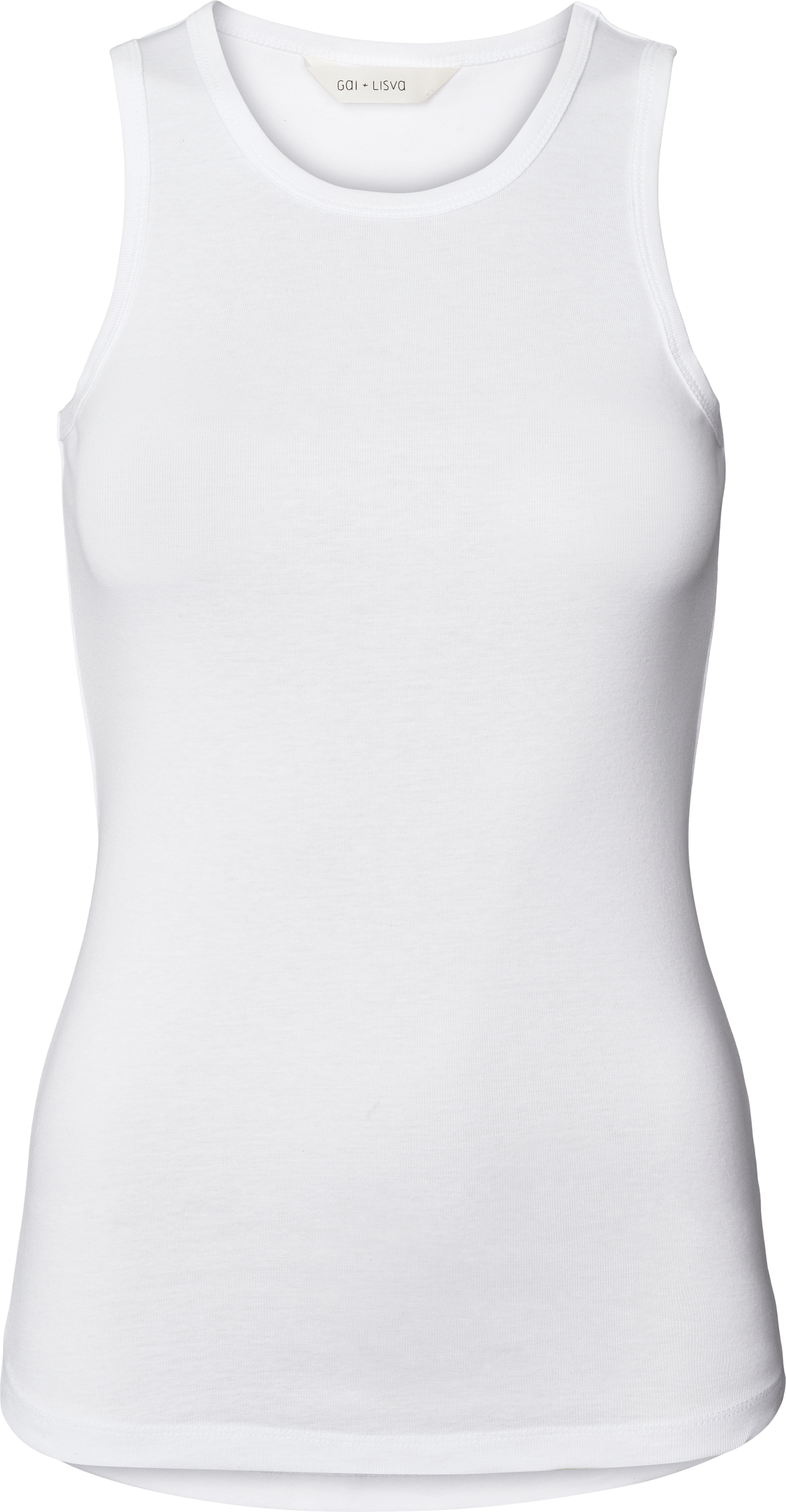 GAI+LISVA Alberte Cotton 1x1 RIB Top Tops & T-shirts 100 White