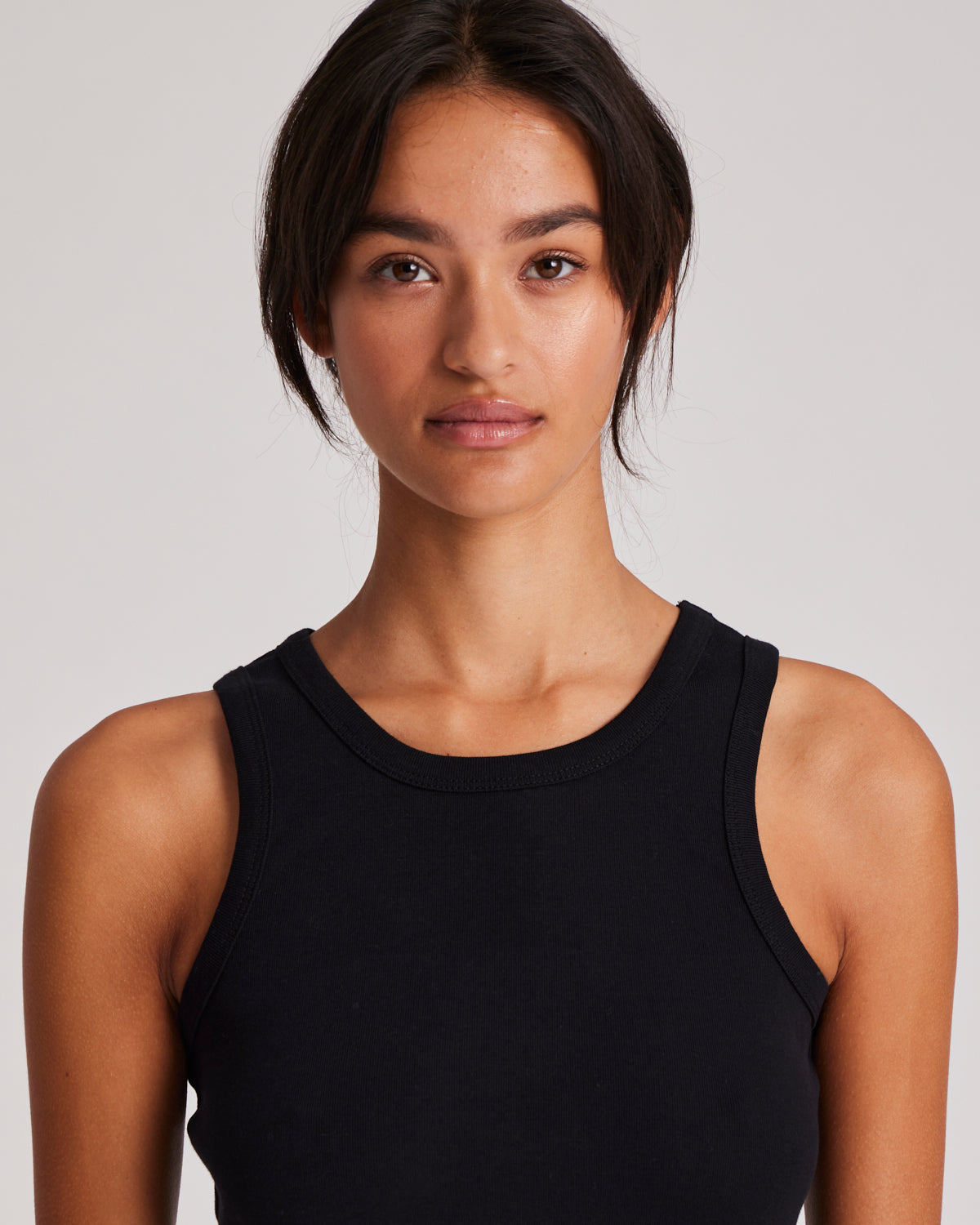 GAI+LISVA Alberte Cotton 1x1 RIB Top Tops & T-shirts 650 Black