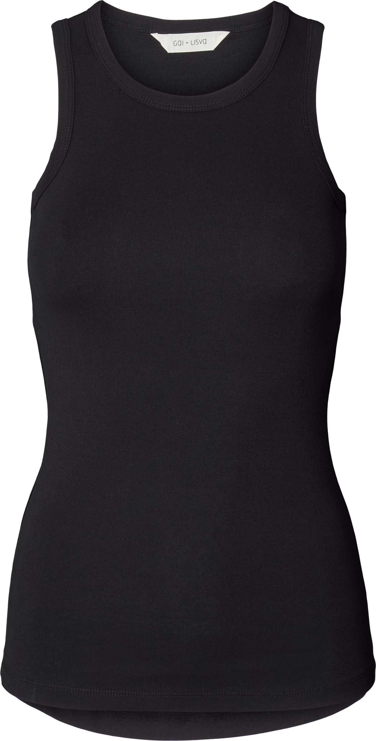 GAI+LISVA Alberte Cotton 1x1 RIB Top Tops & T-shirts 650 Black