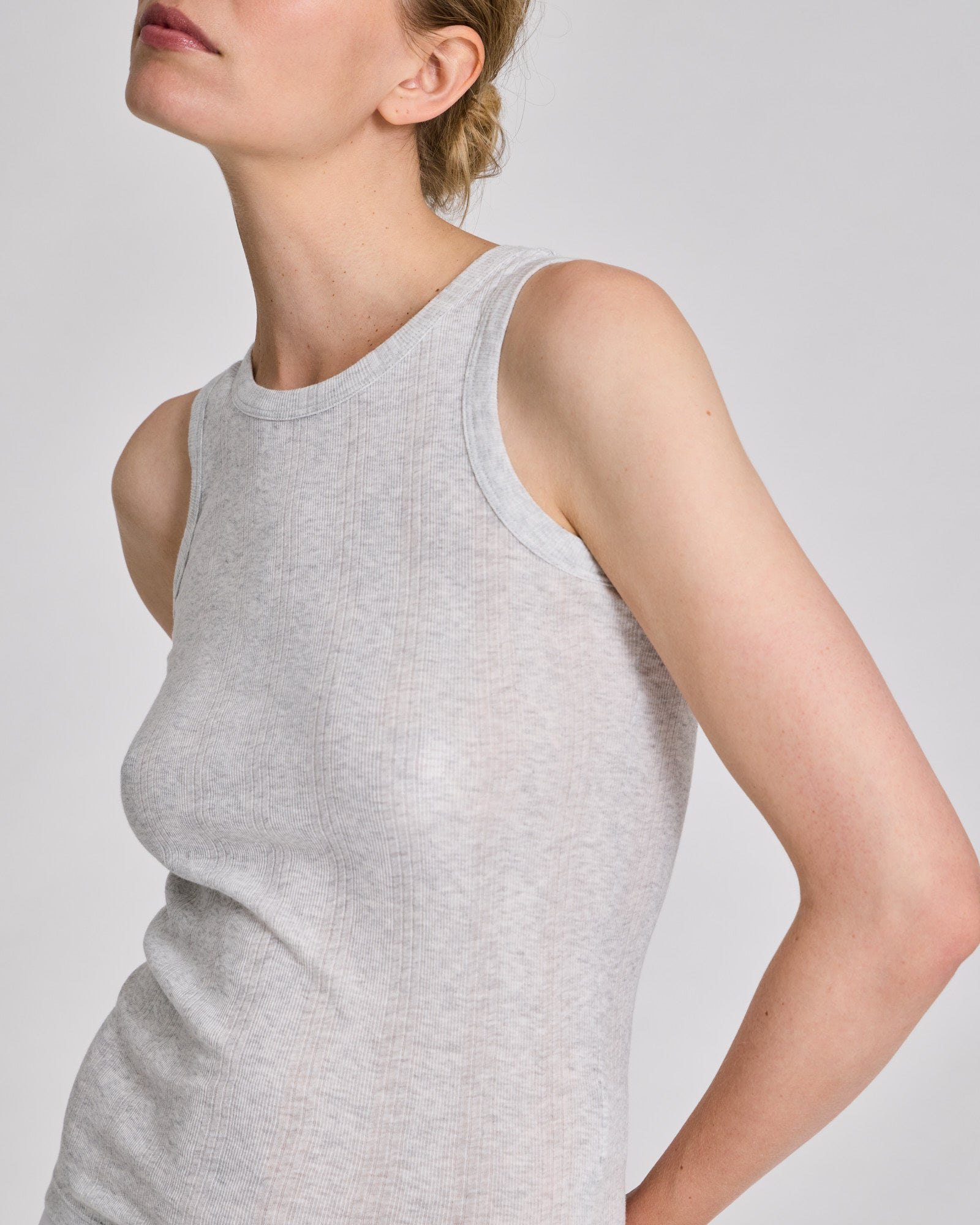 GAI+LISVA Alberte Cotton Top Tops & T-shirts 601 Light Grey Melange