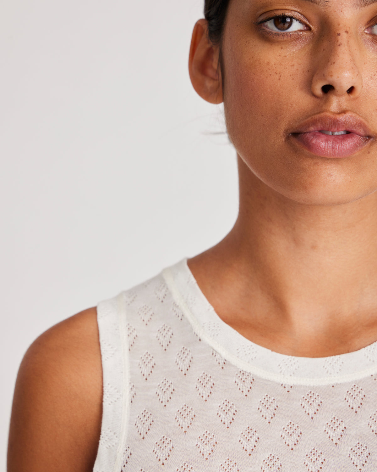 GAI+LISVA Alberte S´less Silk Top Tops & T-shirts 150 Off White