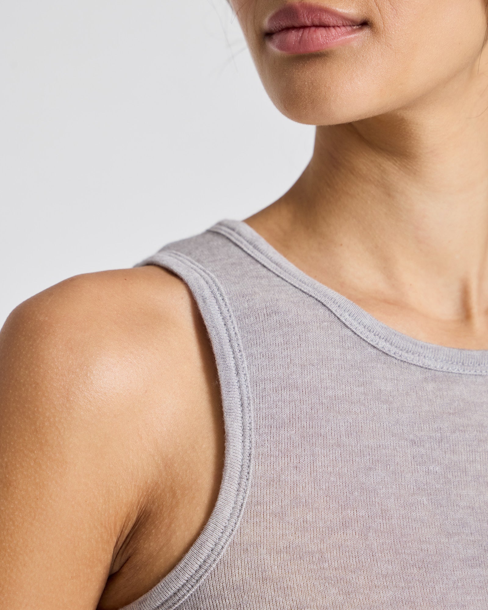 GAI+LISVA Alberte Wool Top Tops & T-shirts 601 Light Grey Melange