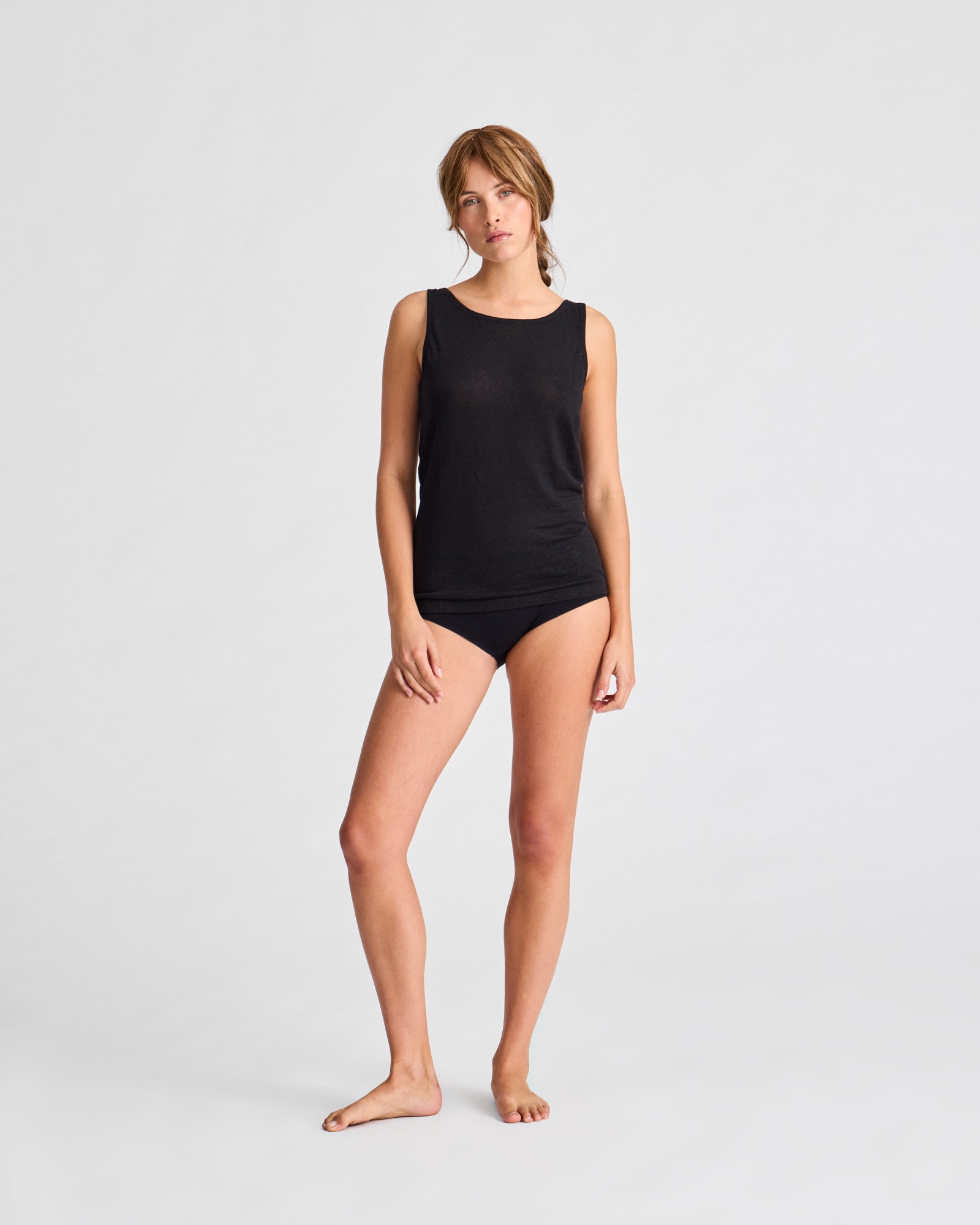 GAI+LISVA Alma S´less LinenTop Tops & T-shirts 650 Black