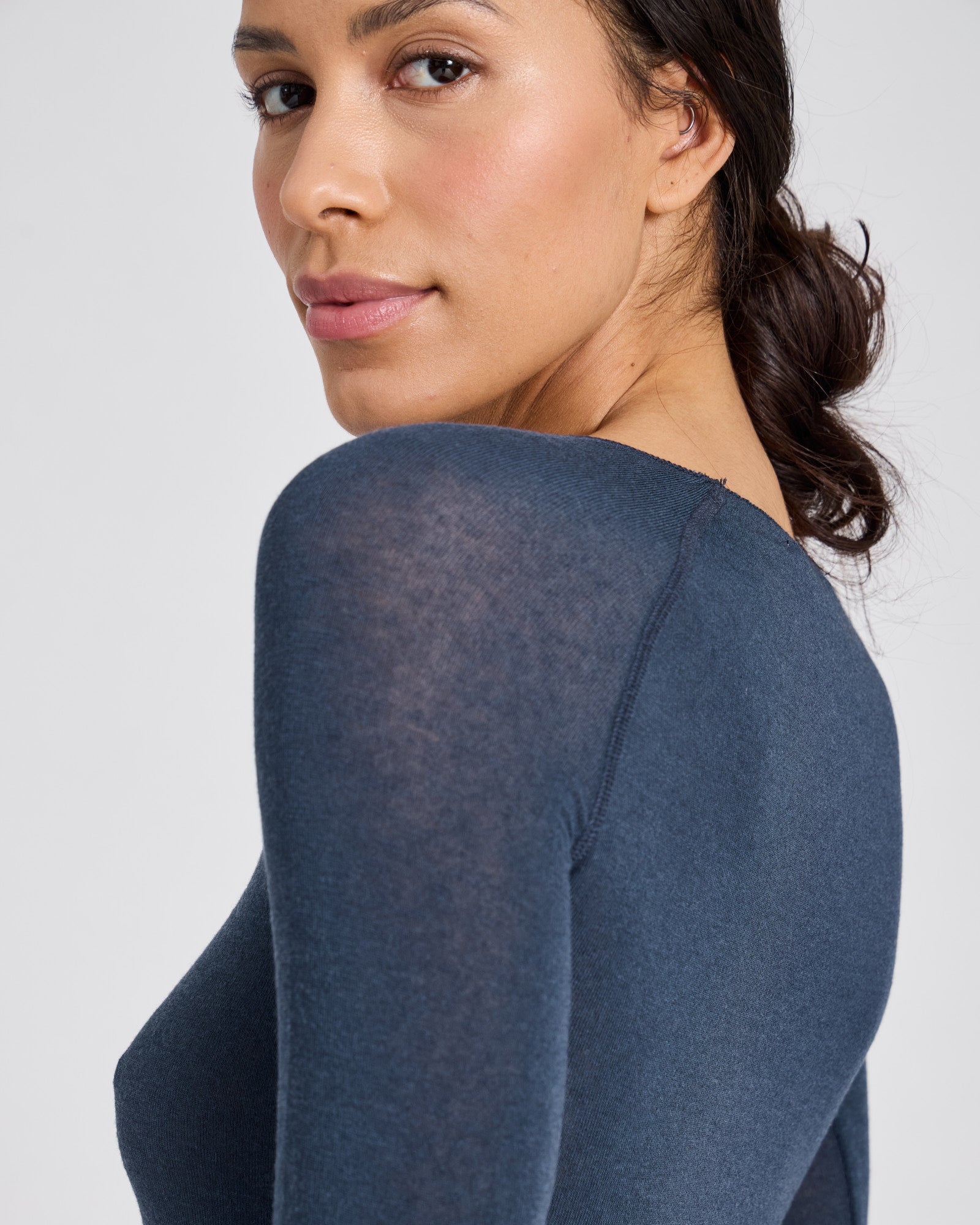 GAI+LISVA Amalie Wool Top Tops & T-shirts 472 Denim Blue