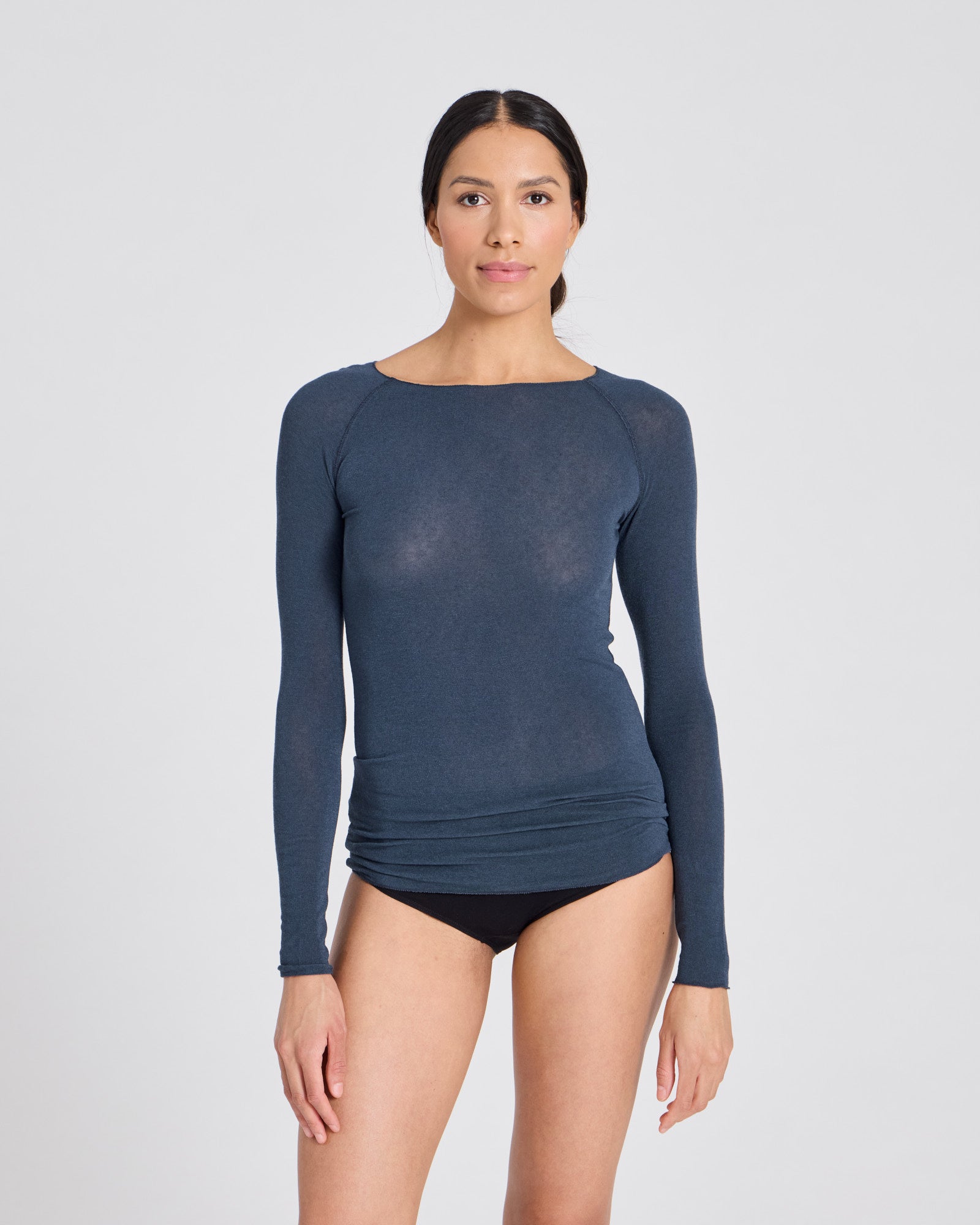 GAI+LISVA Amalie Wool Top Tops & T-shirts 472 Denim Blue