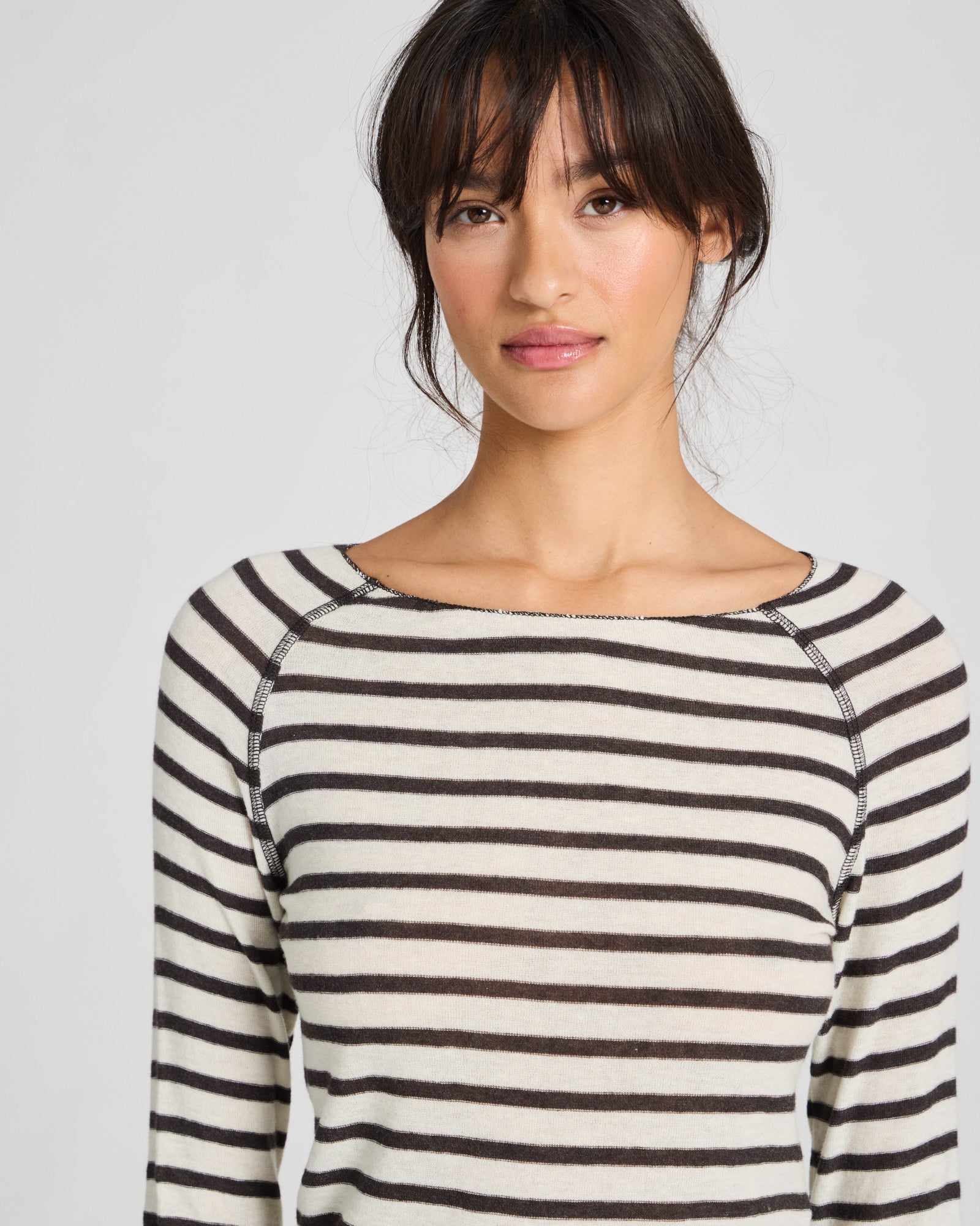 GAI+LISVA Amalie Wool Top Tops & T-shirts 709 Reverse Dark Brown Stripe