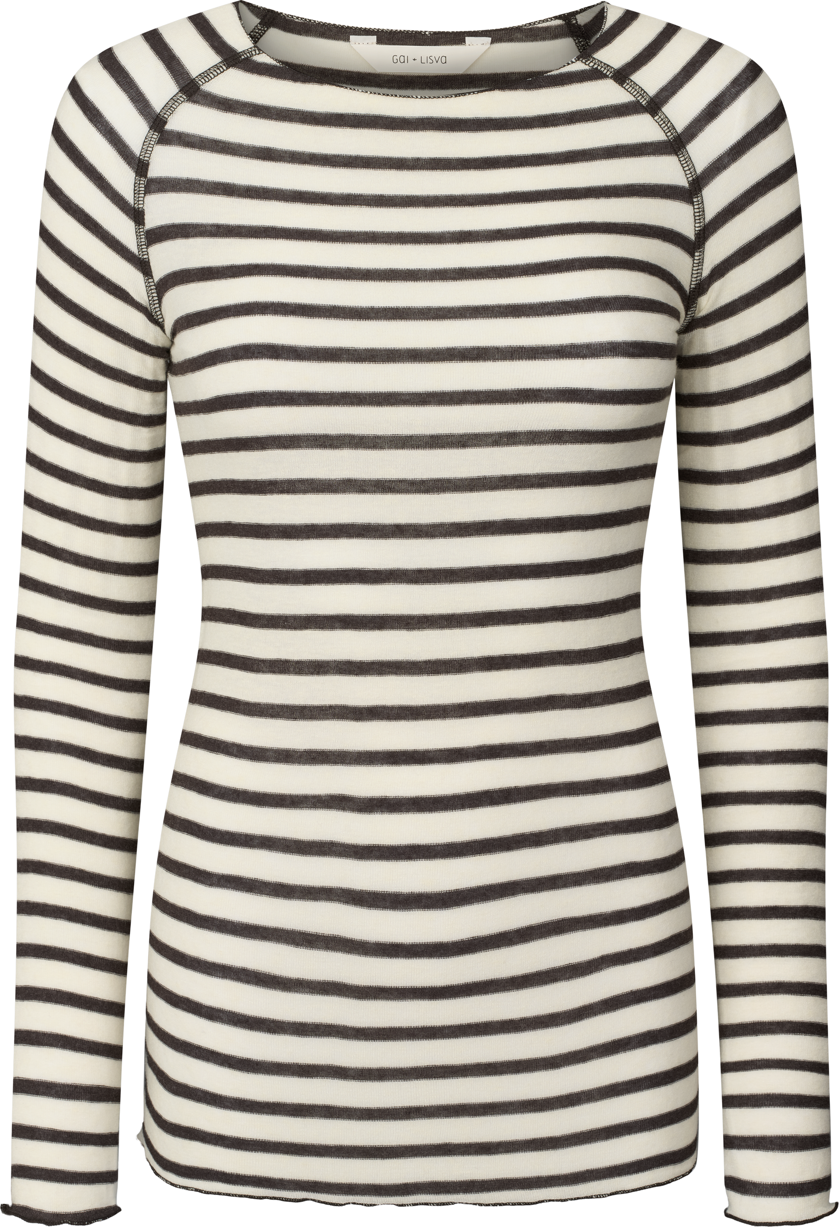 GAI+LISVA Amalie Wool Top Tops & T-shirts 709 Reverse Dark Brown Stripe