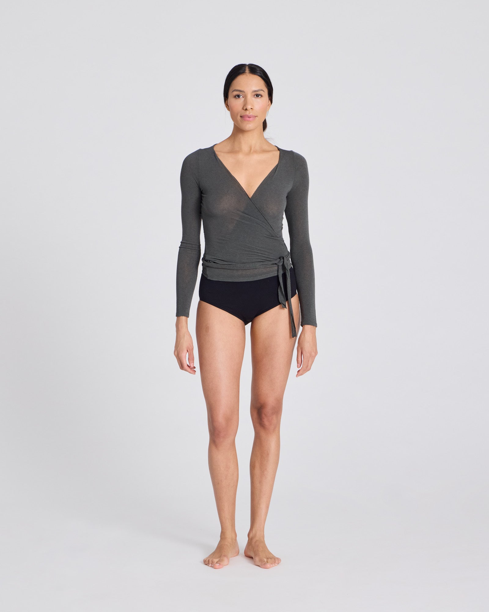 GAI+LISVA Anne Wool Wrap Top Tops & T-shirts 191 Beluga