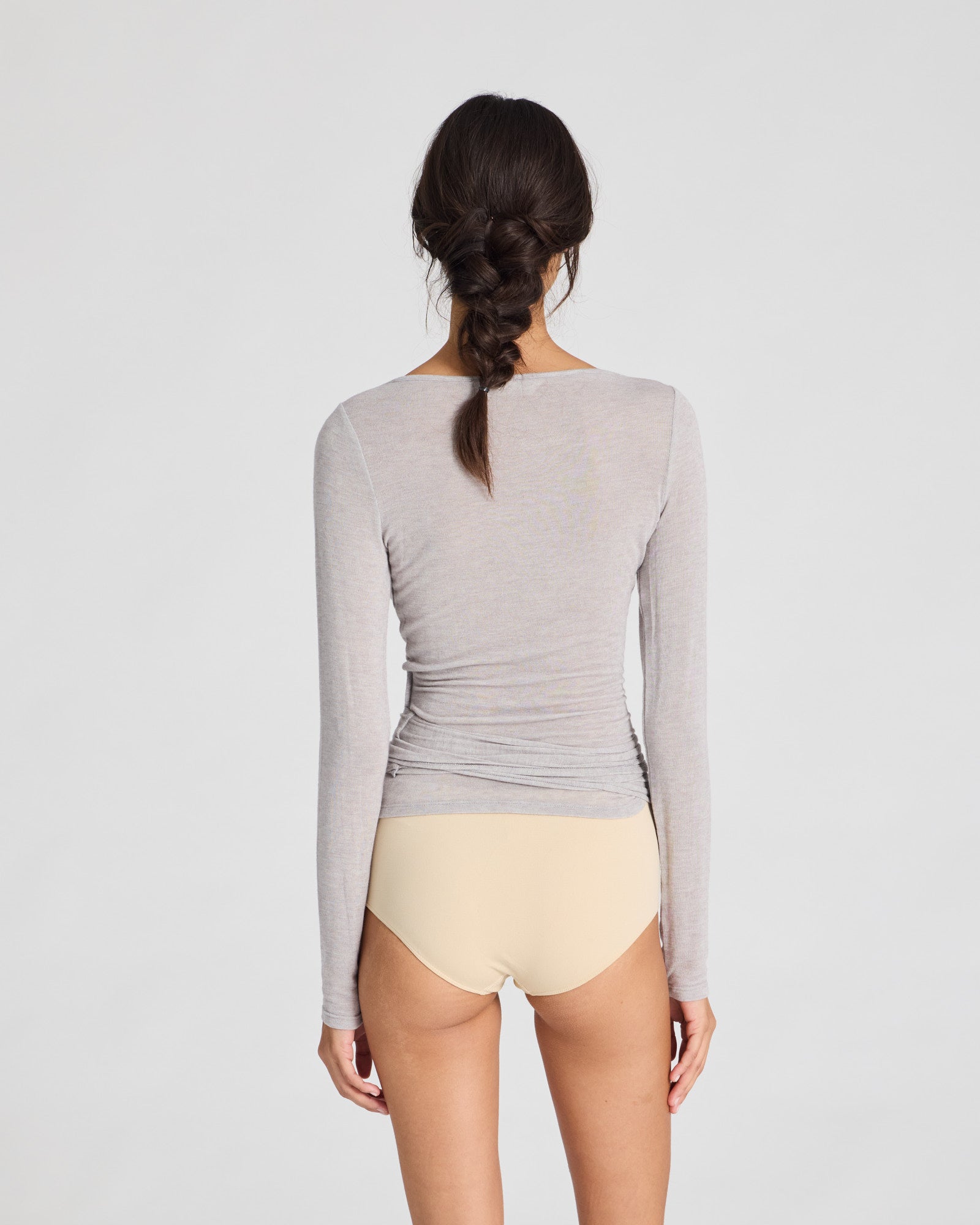 GAI+LISVA Anne Wool Wrap Top Tops & T-shirts 601 Light Grey Melange