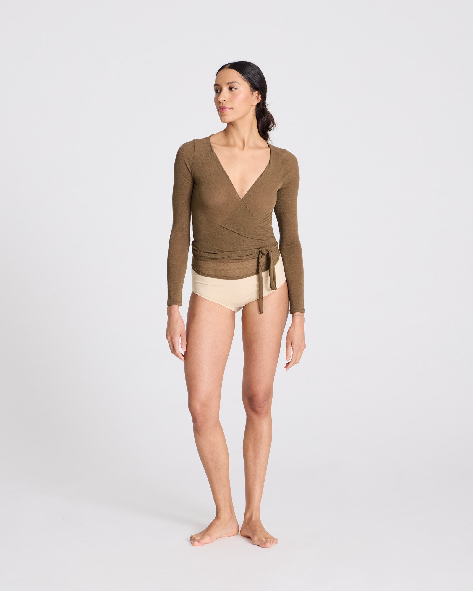 GAI+LISVA Anne Wool Wrap Top Tops & T-shirts 861 Kangaroo