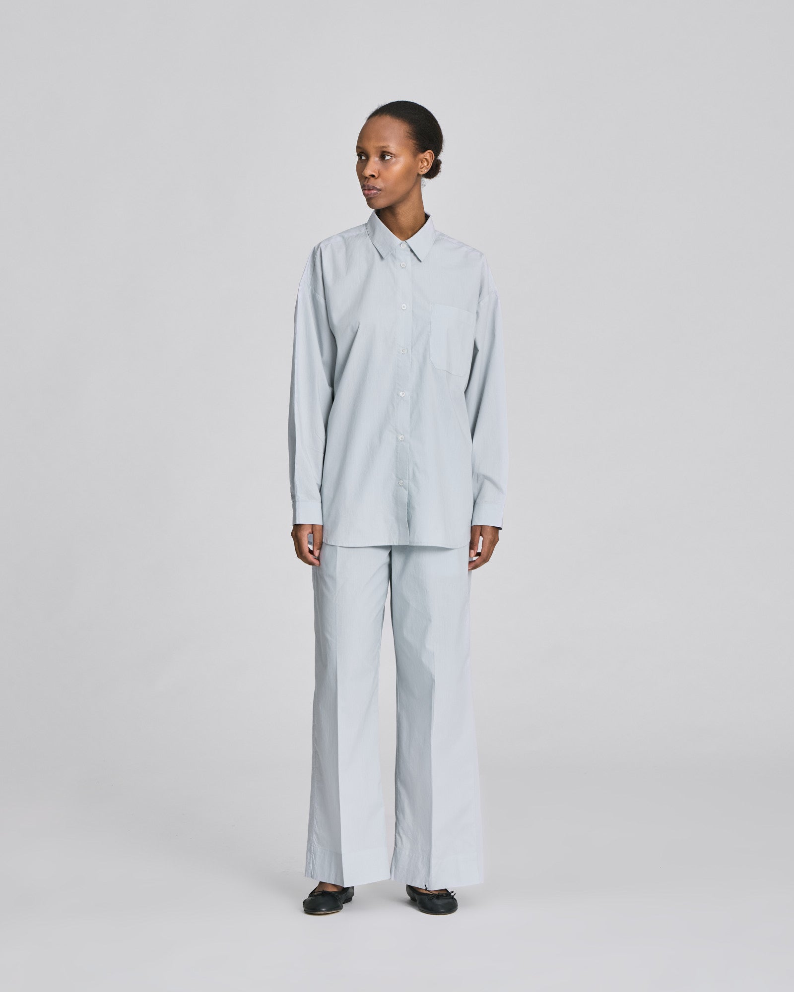 GAI+LISVA Astrid L/S Light Poplin Shirt GOTS Shirts & Blouses 711 Aqua