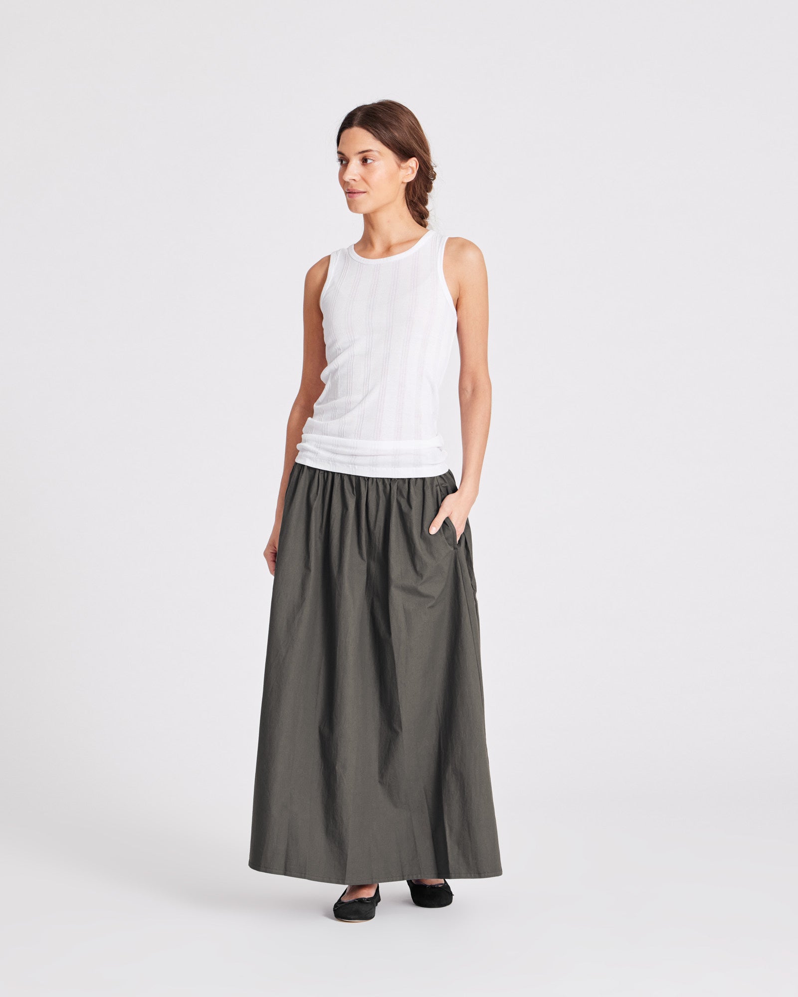 GAI+LISVA Astrid Long Skirt Poplin Dresses & Skirts 191 Beluga