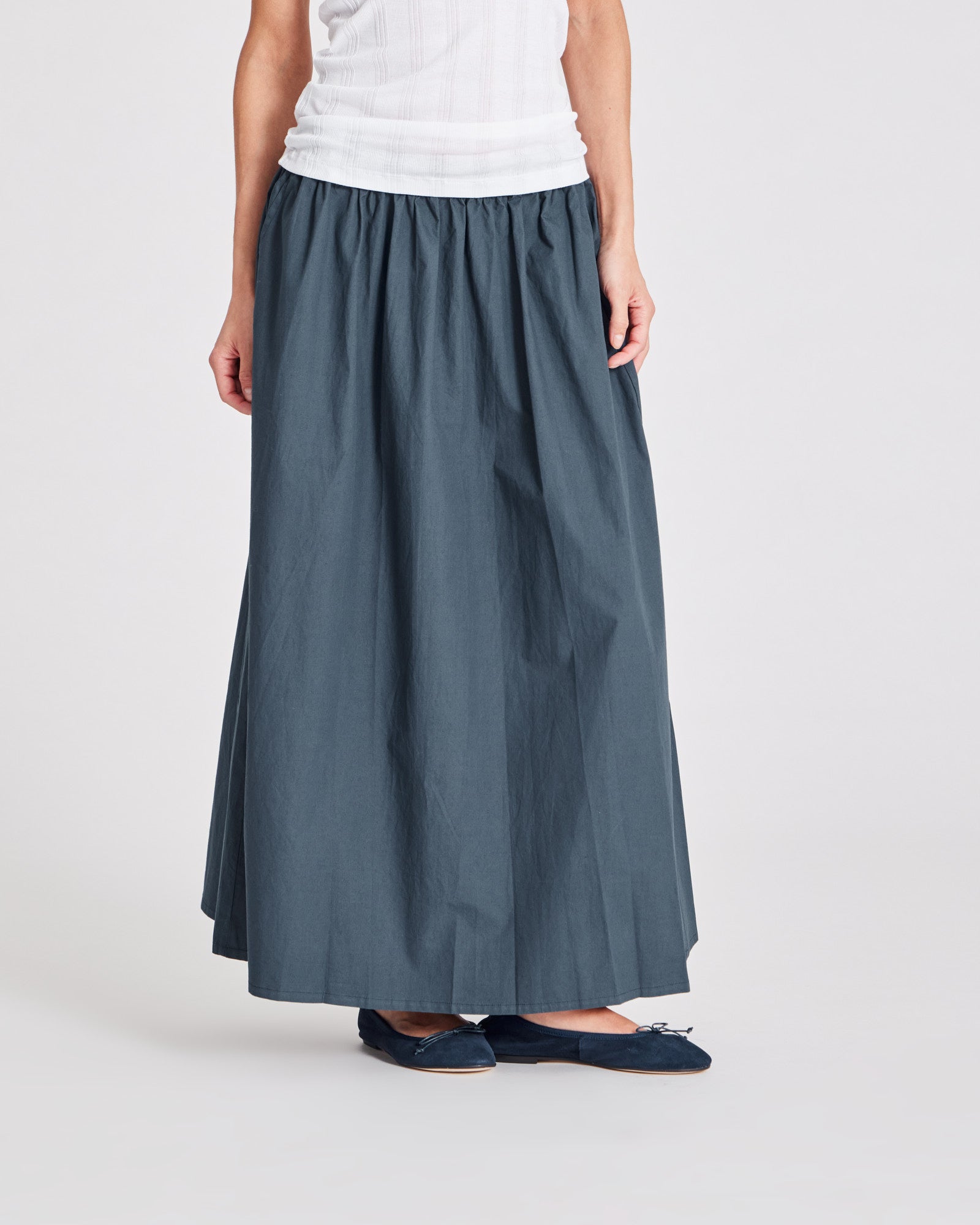 GAI+LISVA Astrid Long Skirt Poplin Dresses & Skirts 472 Denim Blue