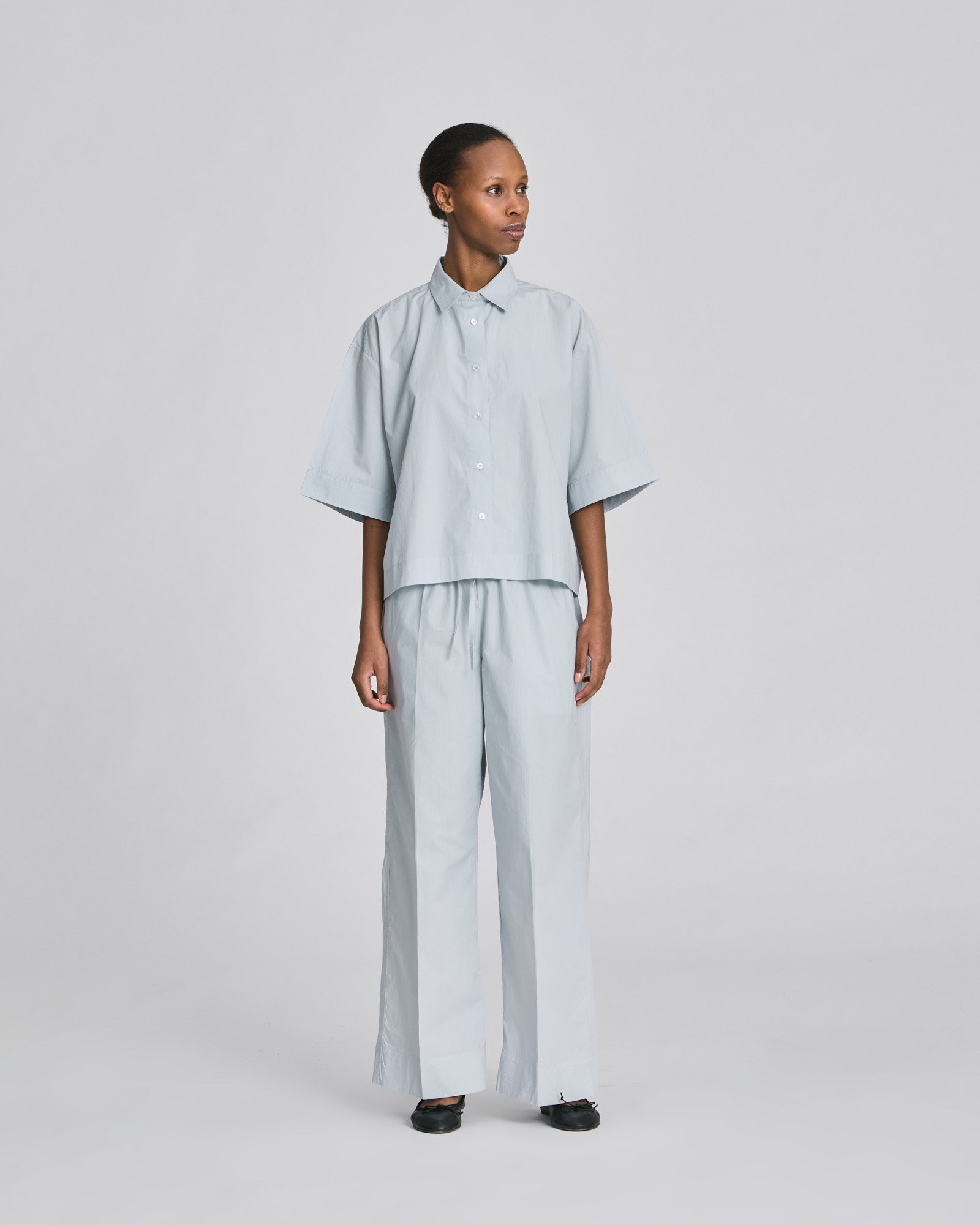 GAI+LISVA Astrid S/S Light Poplin Shirt GOTS Shirts & Blouses 711 Aqua