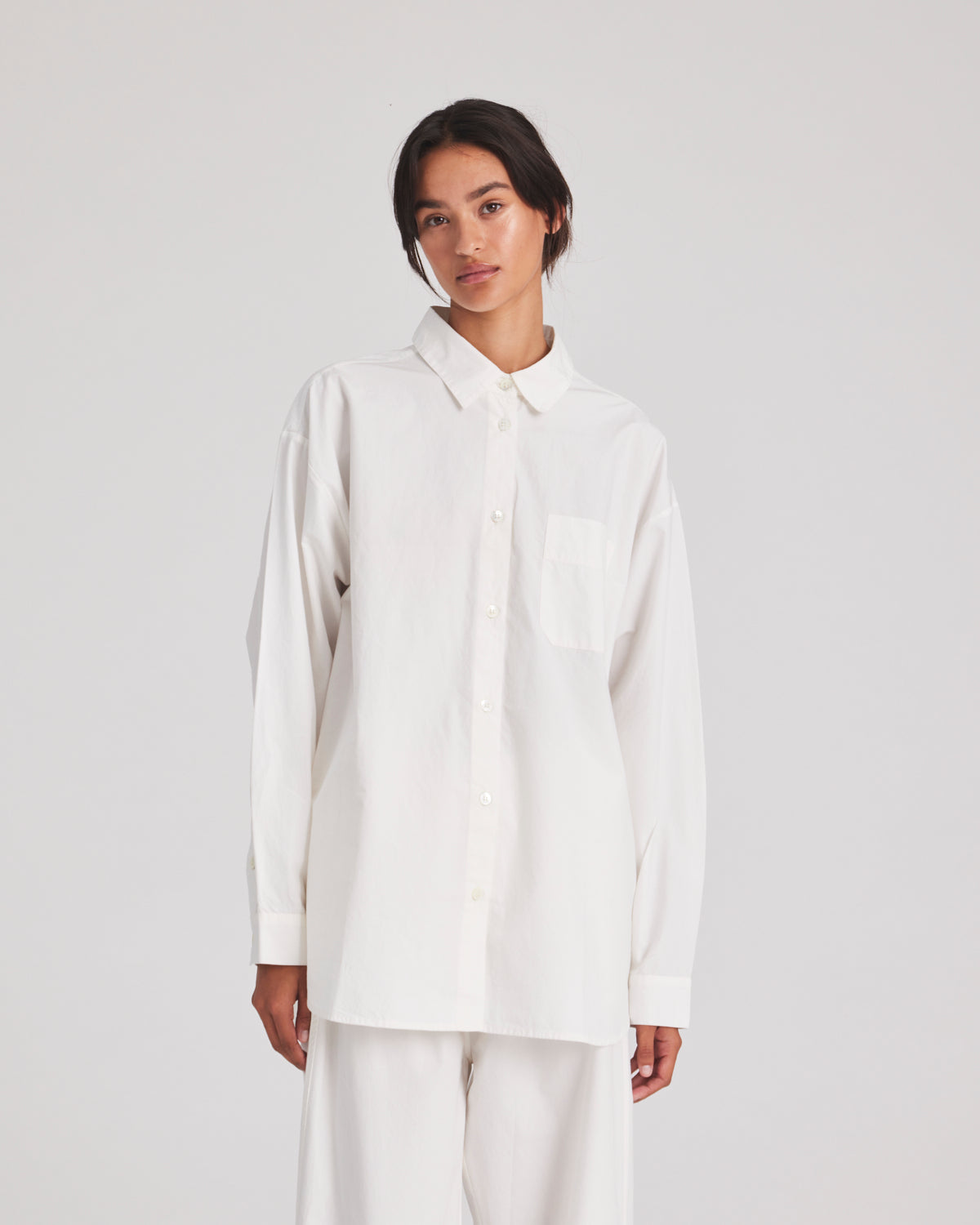 GAI+LISVA Astrid Shirt Poplin Gots 243975 Shirts & Blouses 124 Whisper White