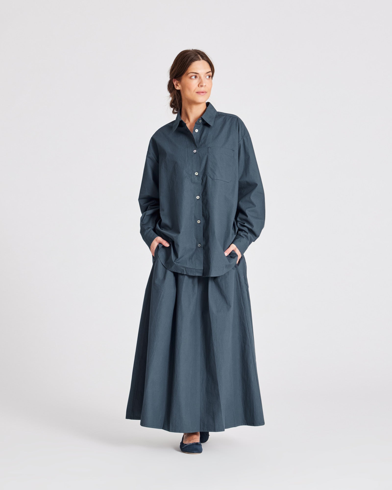 GAI+LISVA Astrid Shirt Poplin Gots 243975 Shirts & Blouses 472 Denim Blue