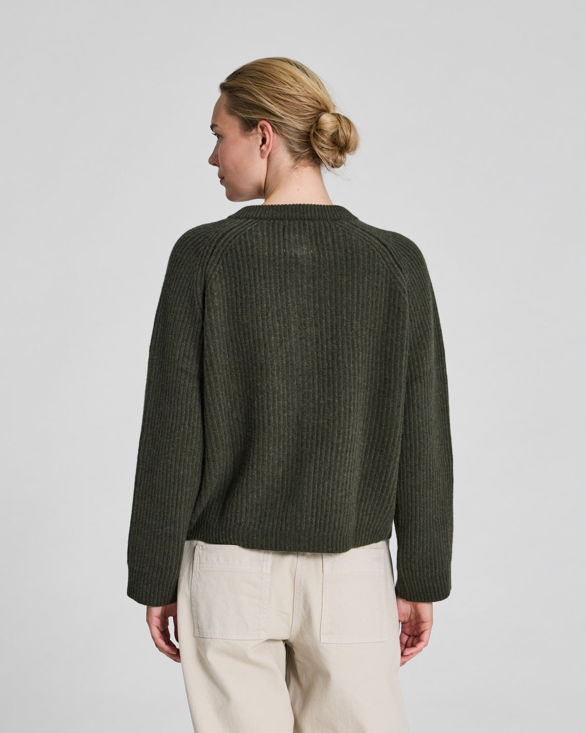 LISVA Augusta L/S Cardigan Lambswool Knit Lambswool l Knitwear 170 Olive Night Melangé