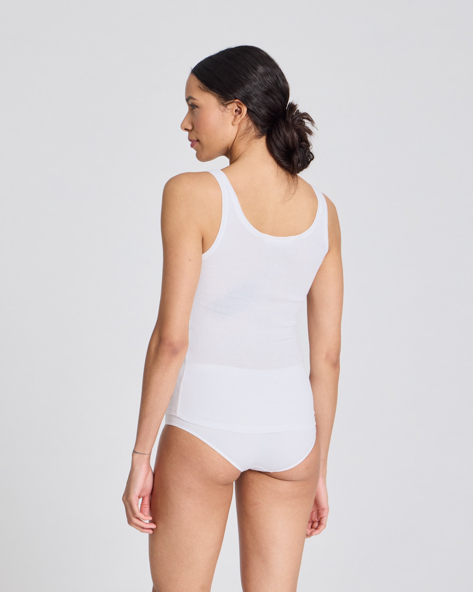 GAI+LISVA Beate Cotton Top 3x2 Rib Knit GOTS Tops & T-shirts 100 White