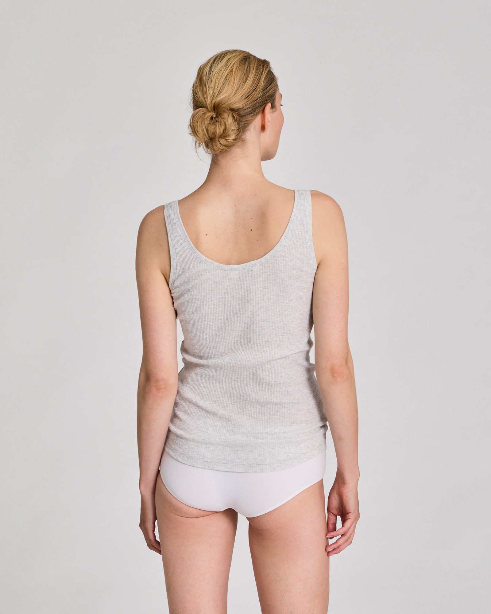 GAI+LISVA Beate Cotton Top Tops & T-shirts 601 Light Grey Melange