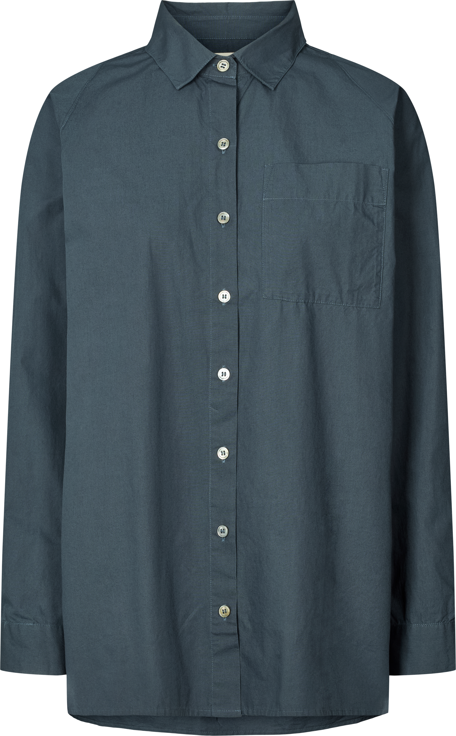 GAI+LISVA Bella Raglan L/S Poplin Long Shirt GOTS 243975 Top 472 Denim Blue