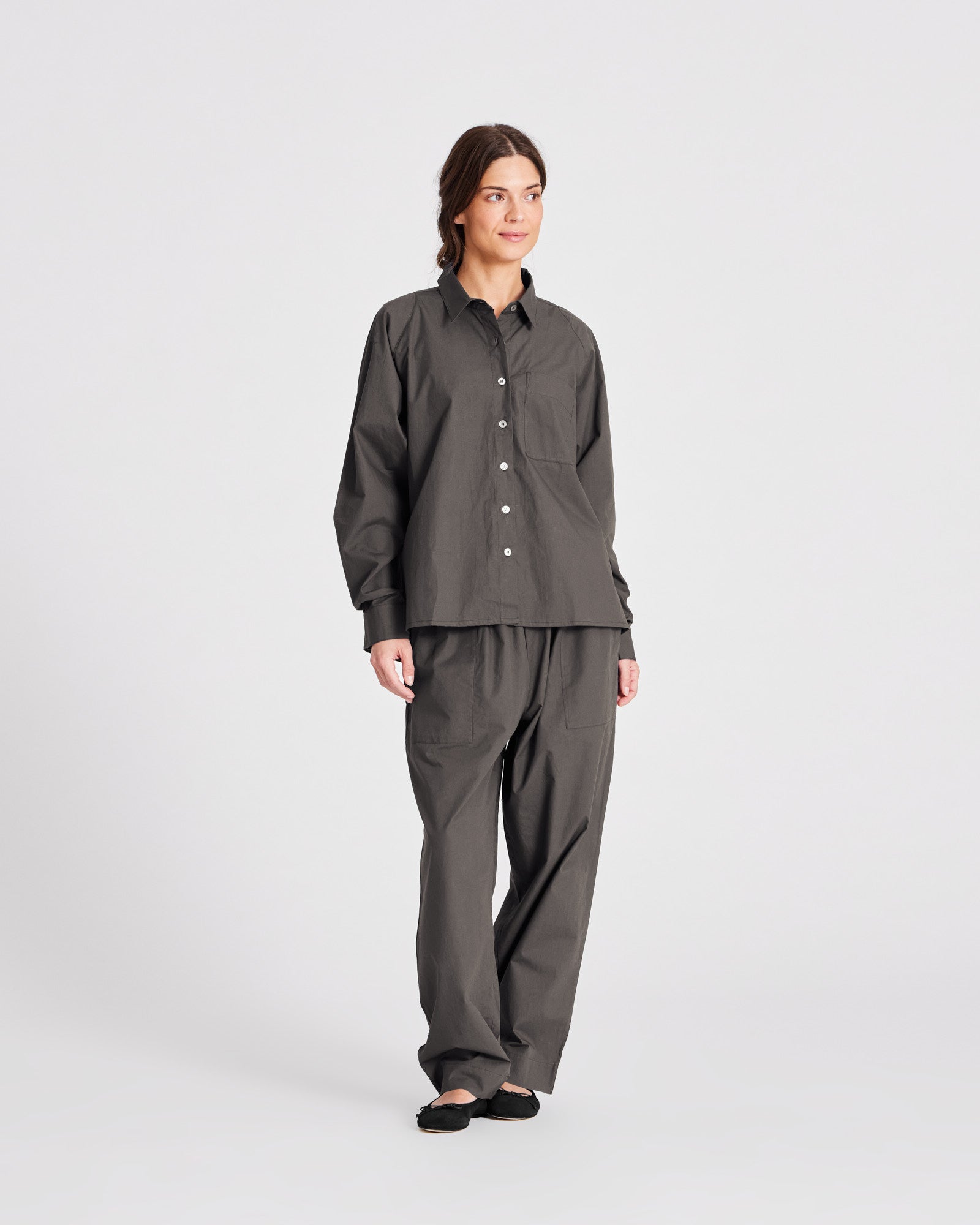 GAI+LISVA Bella Raglan L/S Poplin Short Shirt GOTS 243975 Shirts & Blouses 191 Beluga