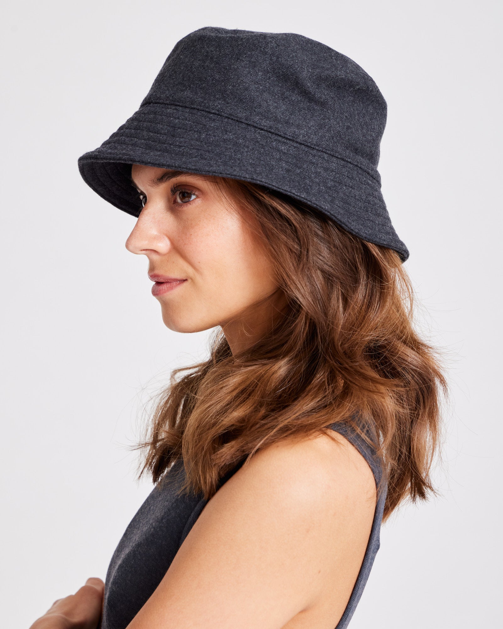 GAI+LISVA Bucket Hat Accessories 614 Dark Grey Melange