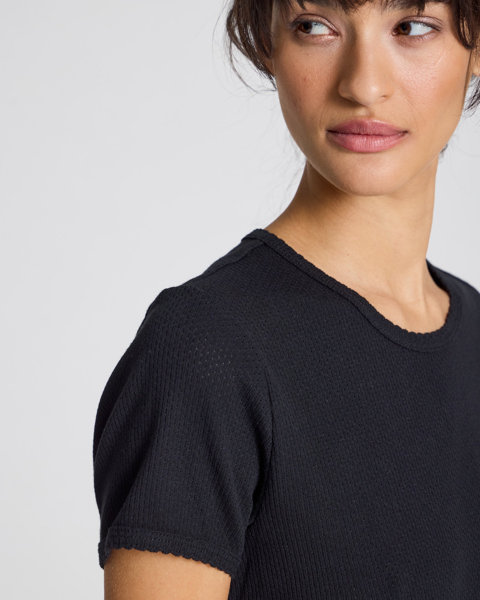 GAI+LISVA Chrisstine Short Sleeve Cotton Top Top 650 Black