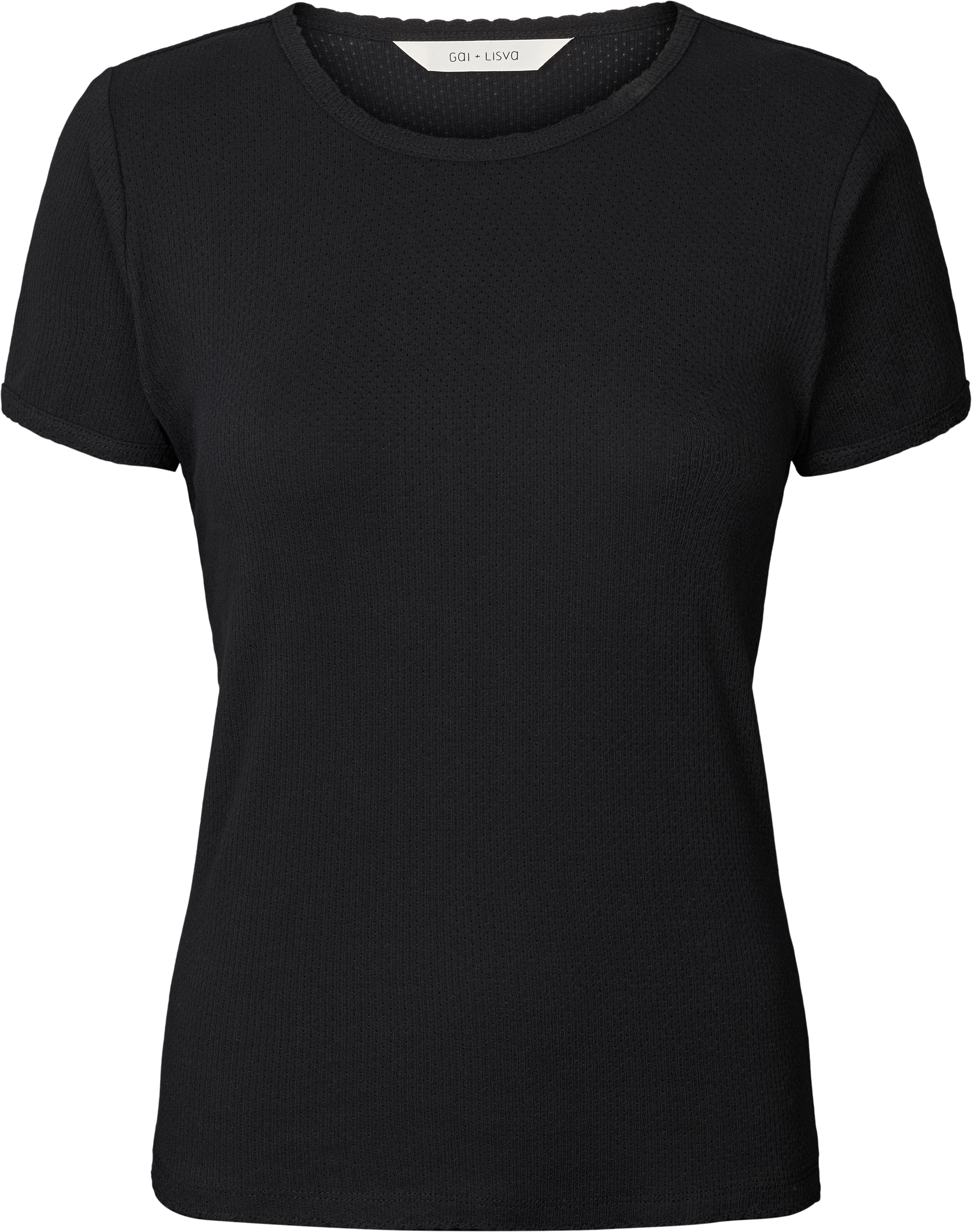 GAI+LISVA Chrisstine Short Sleeve Cotton Top Top 650 Black