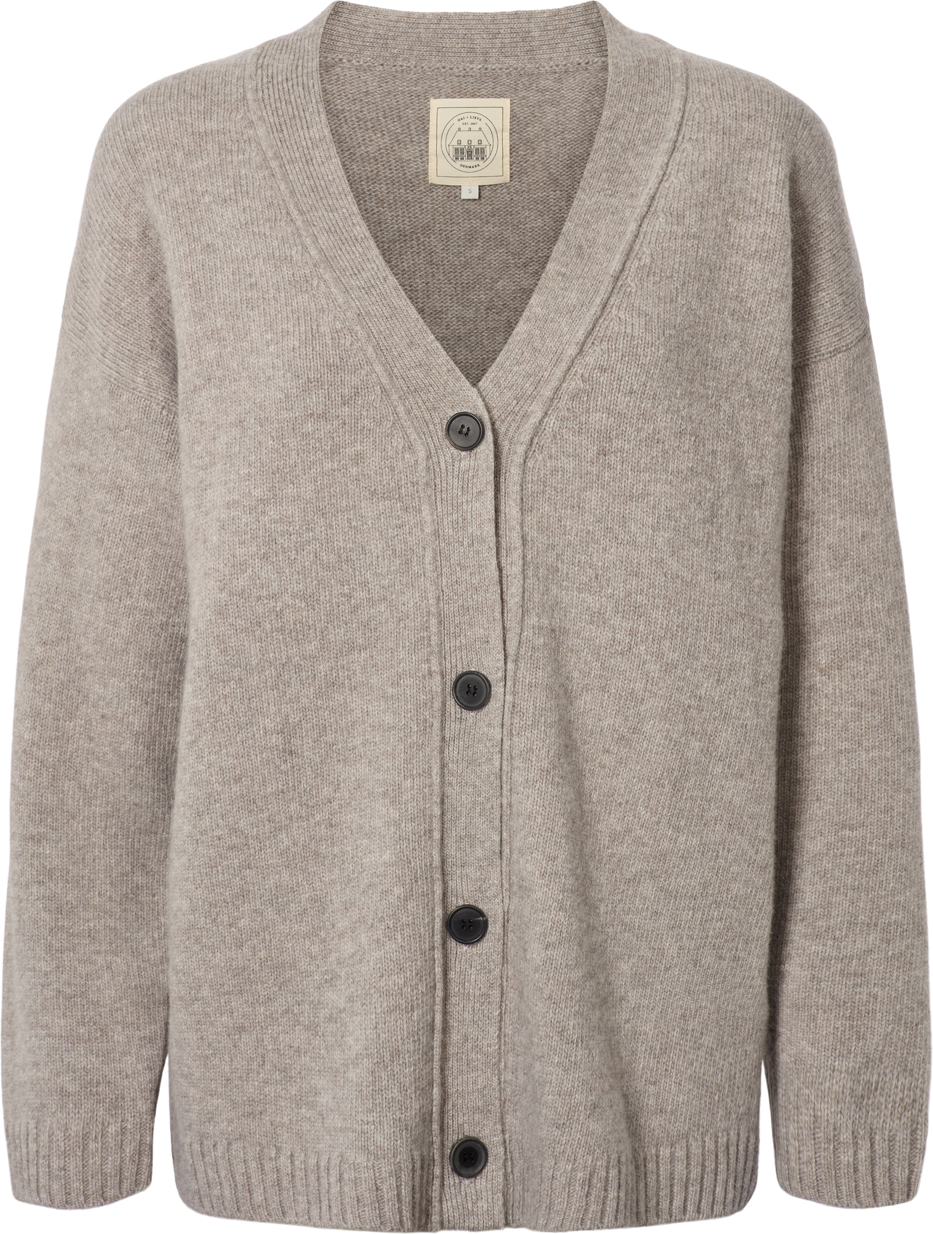 GAI+LISVA Edith Lambswool Cardigan GOTS 243975 Lambswool l Knitwear 173 Stone Grey
