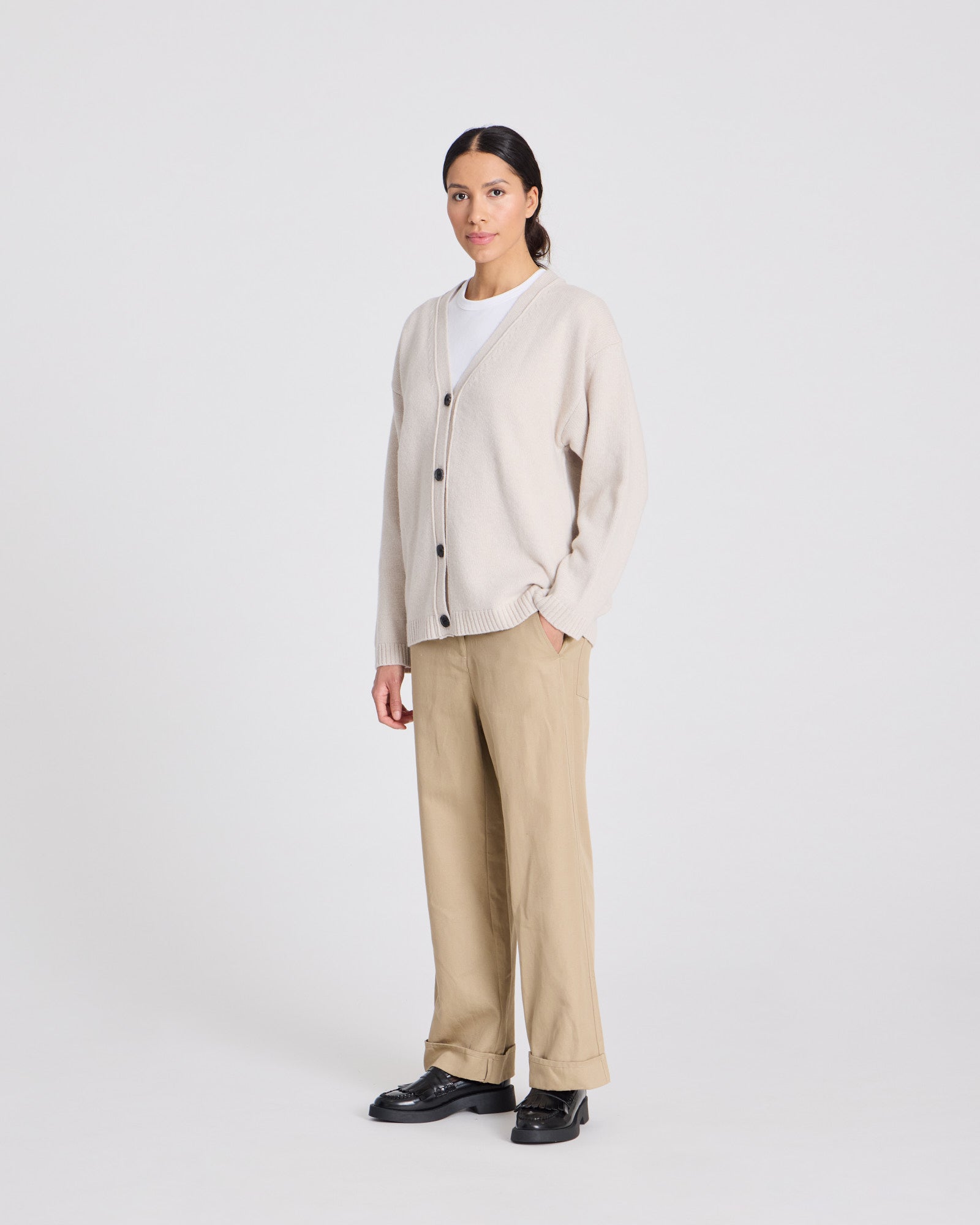 GAI+LISVA Edith Lambswool Cardigan GOTS 243975 Lambswool l Knitwear 826 Island Fossil