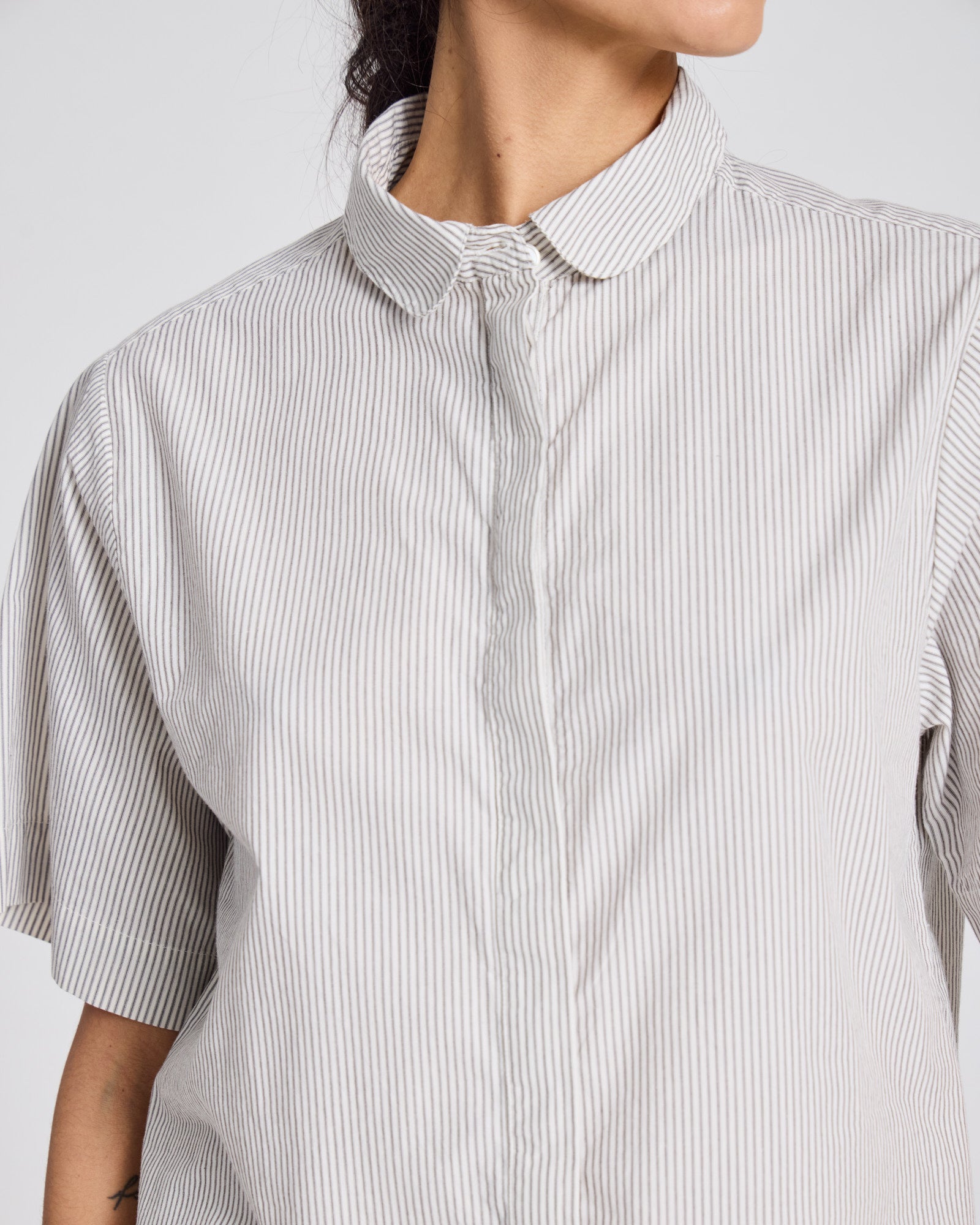 GAI+LISVA Elena S/S Shirt Gots 243975 Shirt 126 Mulch White Stripe