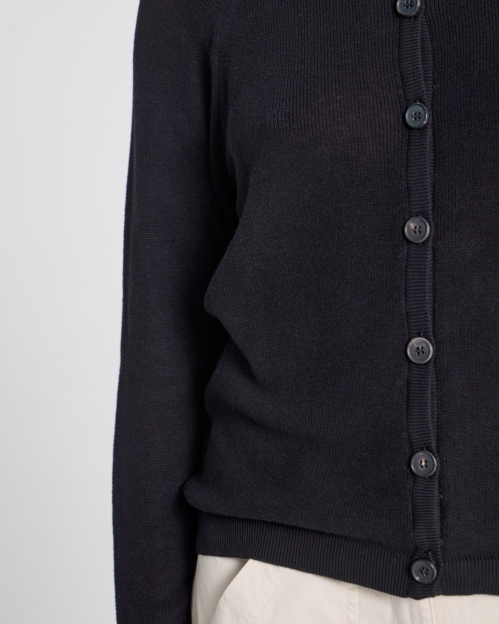 GAI+LISVA Ella L/S Cotton Rib Cardigan GOTS Cotton l Knitwear 650 Black