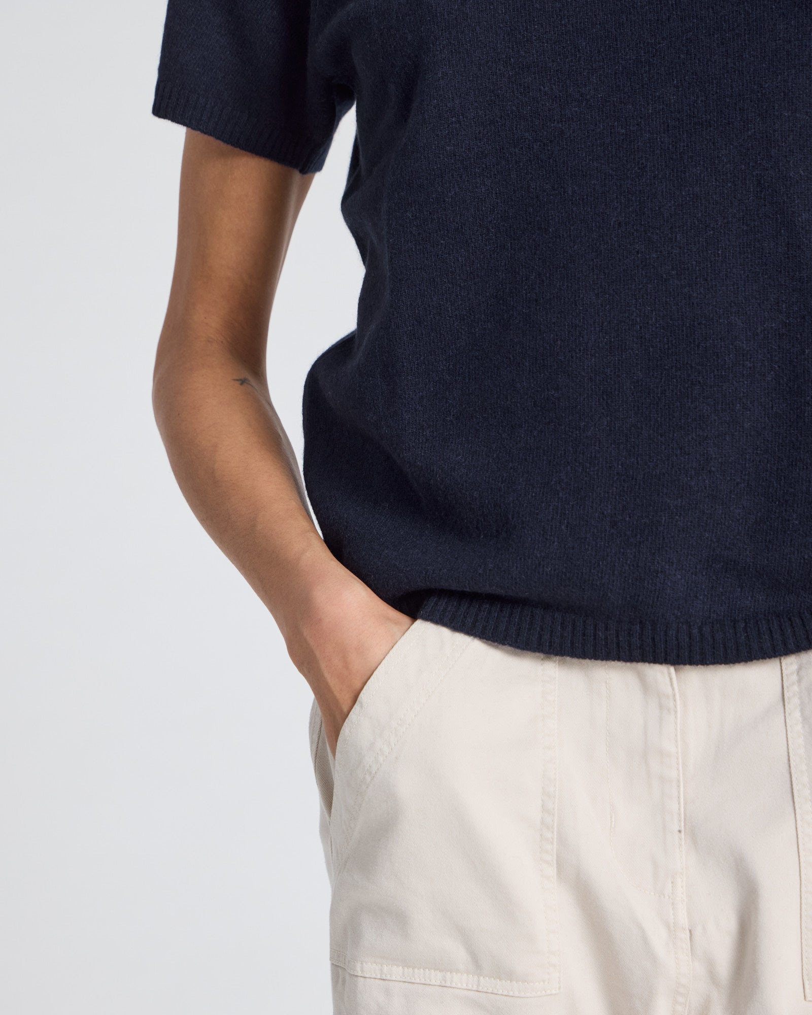 GAI+LISVA Ellia Cashmere Tee Lambswool l Knitwear 453 Navy