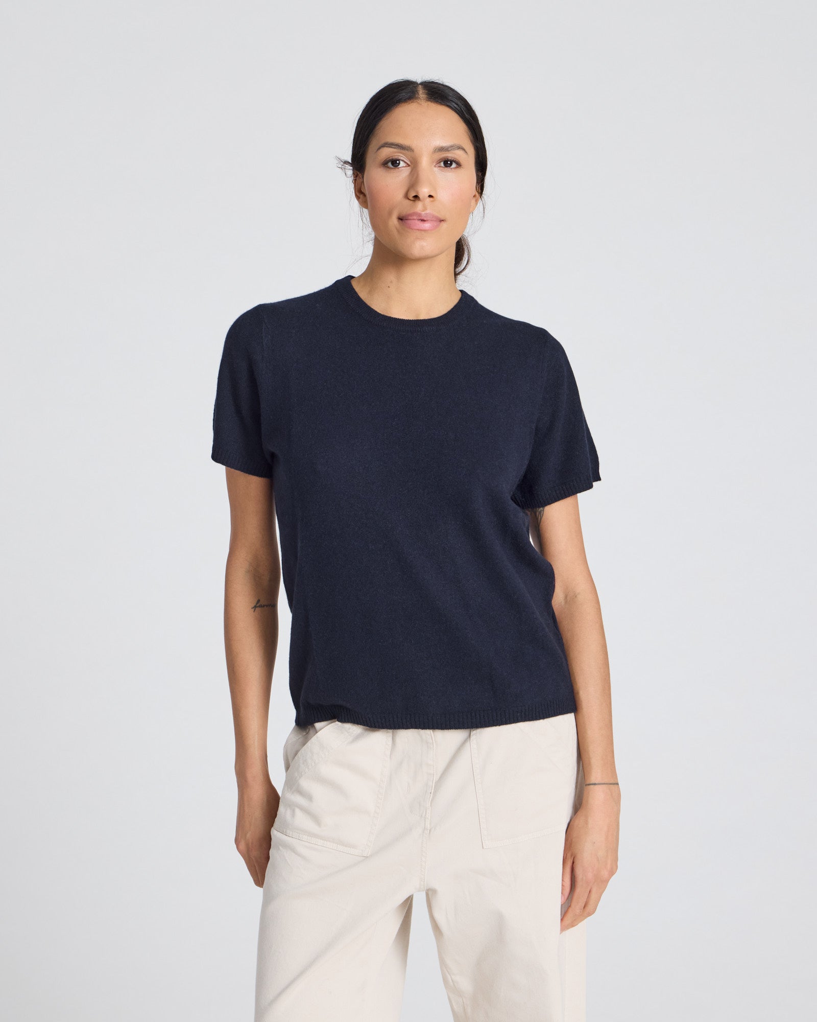 GAI+LISVA Ellia Cashmere Tee Lambswool l Knitwear 453 Navy