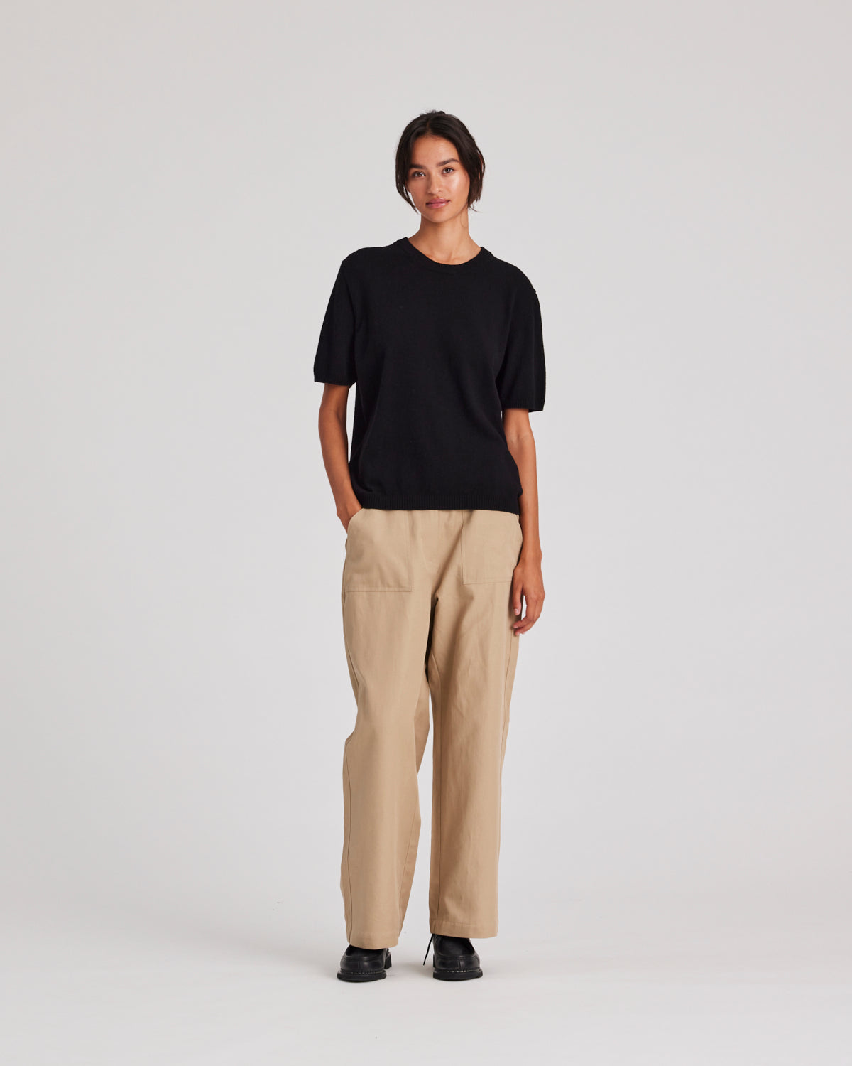 GAI+LISVA Ellia Cashmere Tee Lambswool l Knitwear 650 Black