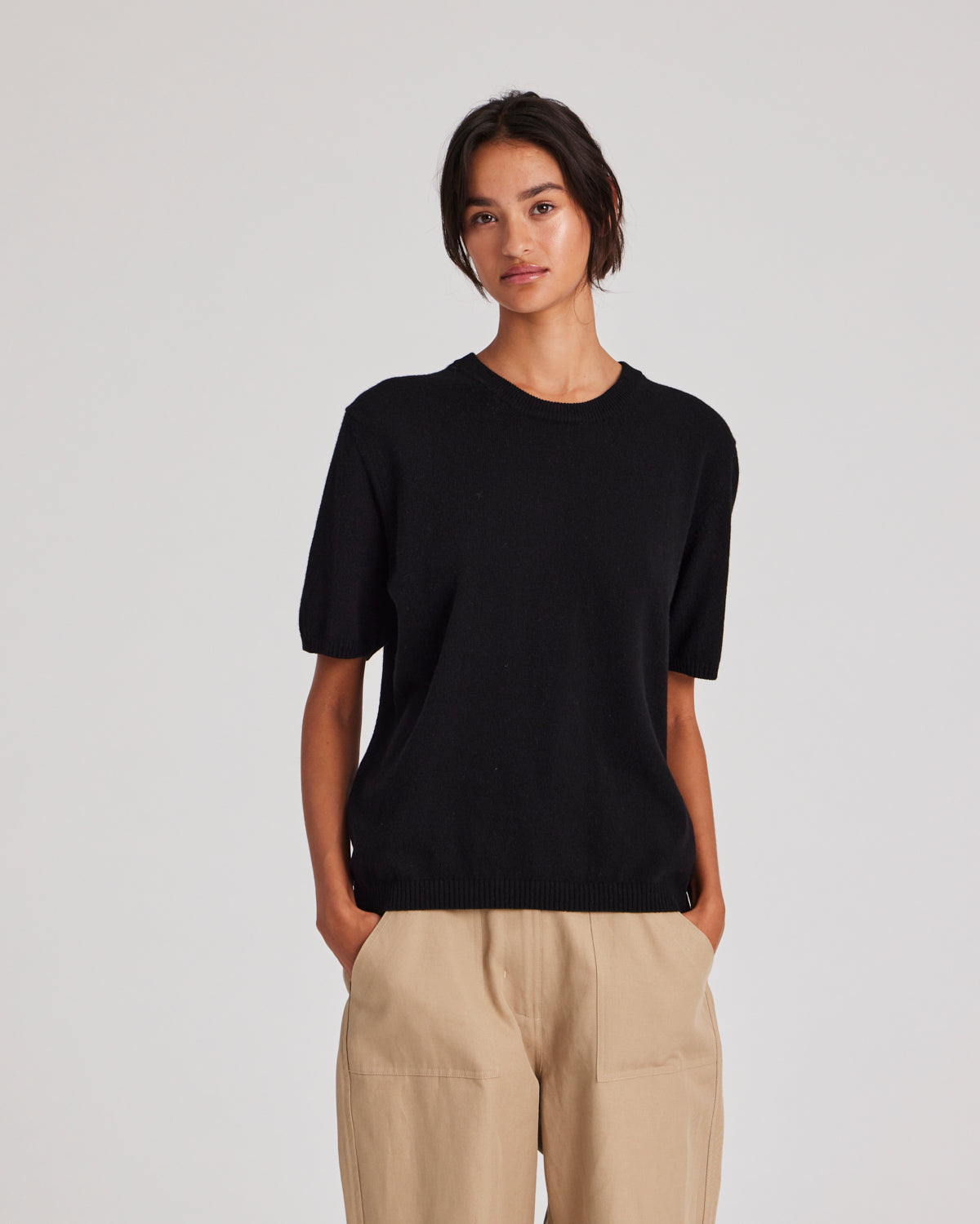 GAI+LISVA Ellia Cashmere Tee Lambswool l Knitwear 650 Black
