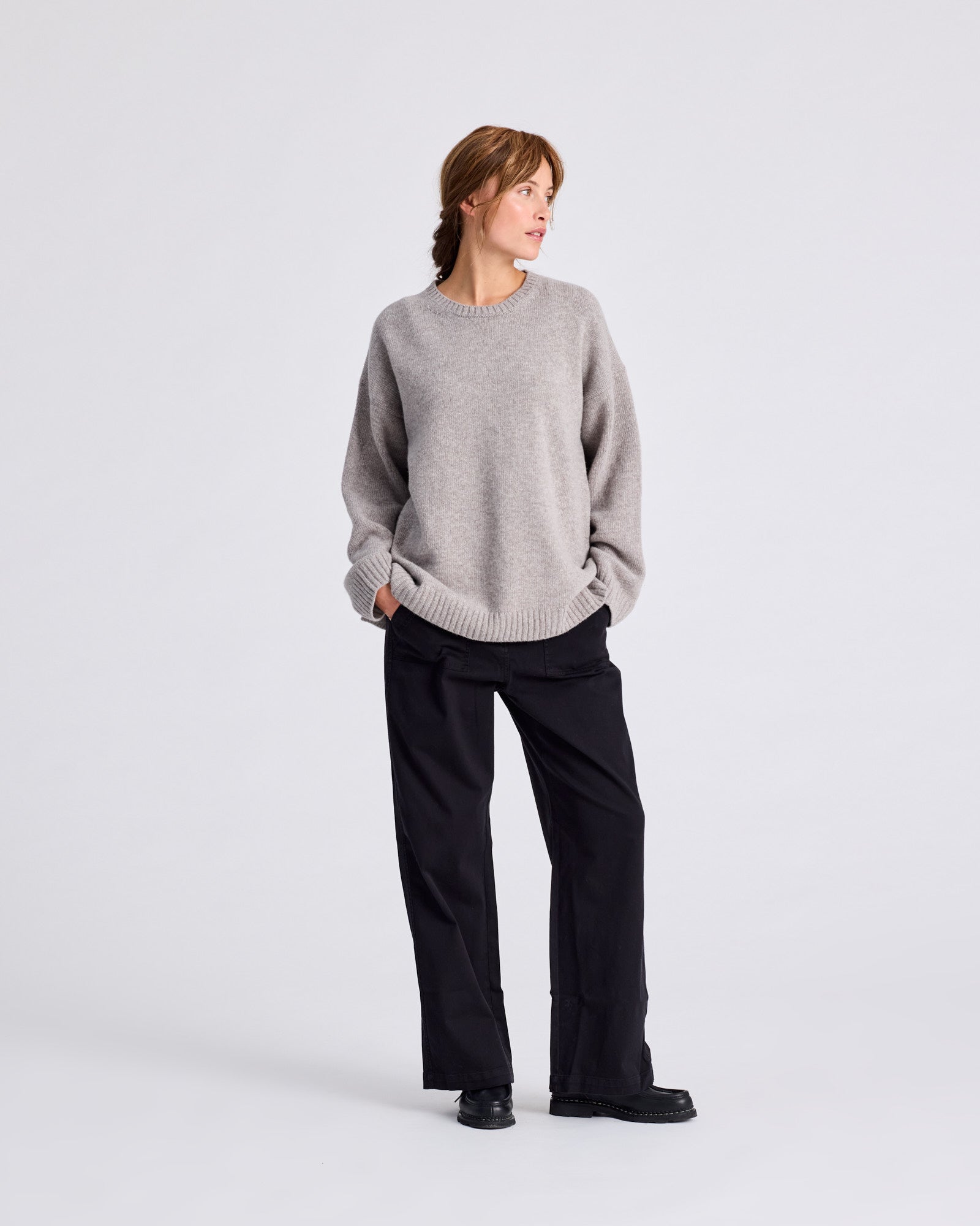 GAI+LISVA Emely Lambswool Knit GOTS Lambswool l Knitwear 173 Stone Grey