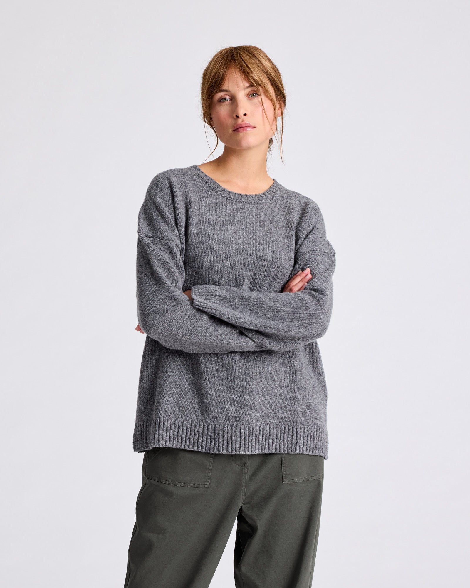 GAI+LISVA Emely Lambswool Knit GOTS Lambswool l Knitwear 631 Grafitti Grey Melangé