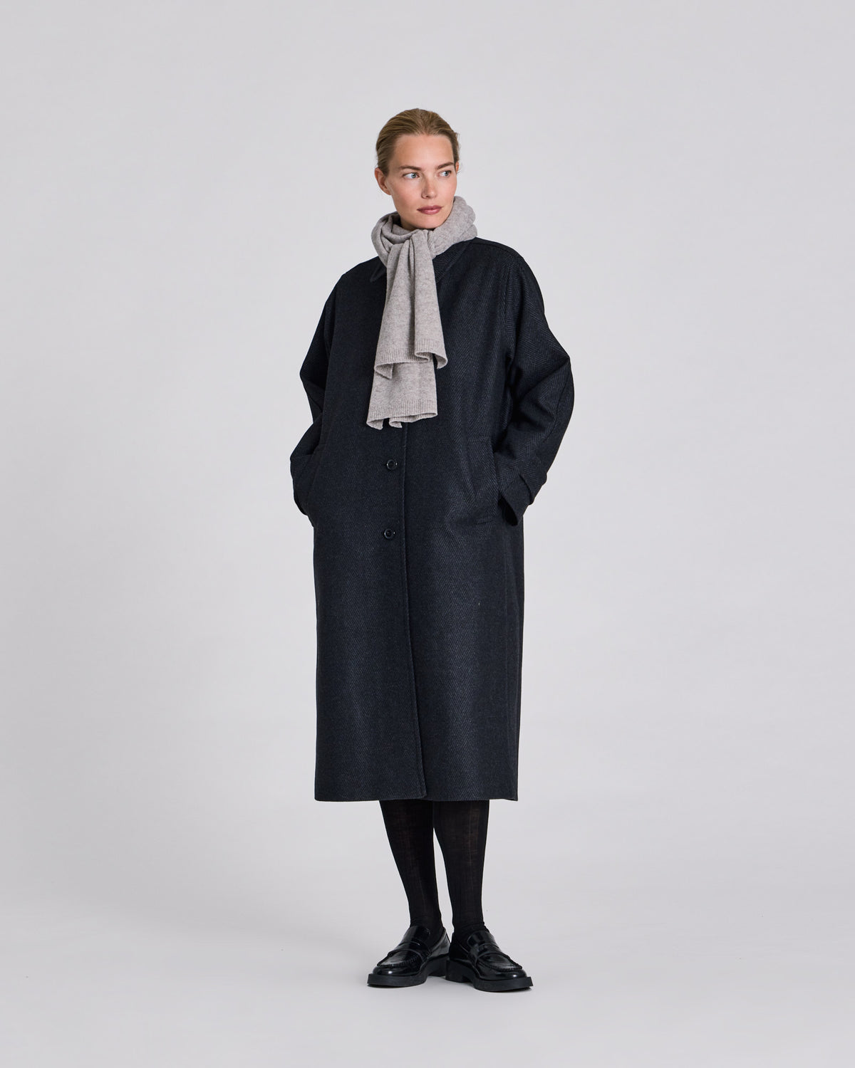 GAI+LISVA Gunvor Lambswool Knit Scarf Lambswool l Knitwear 173 Stone Grey Melangé