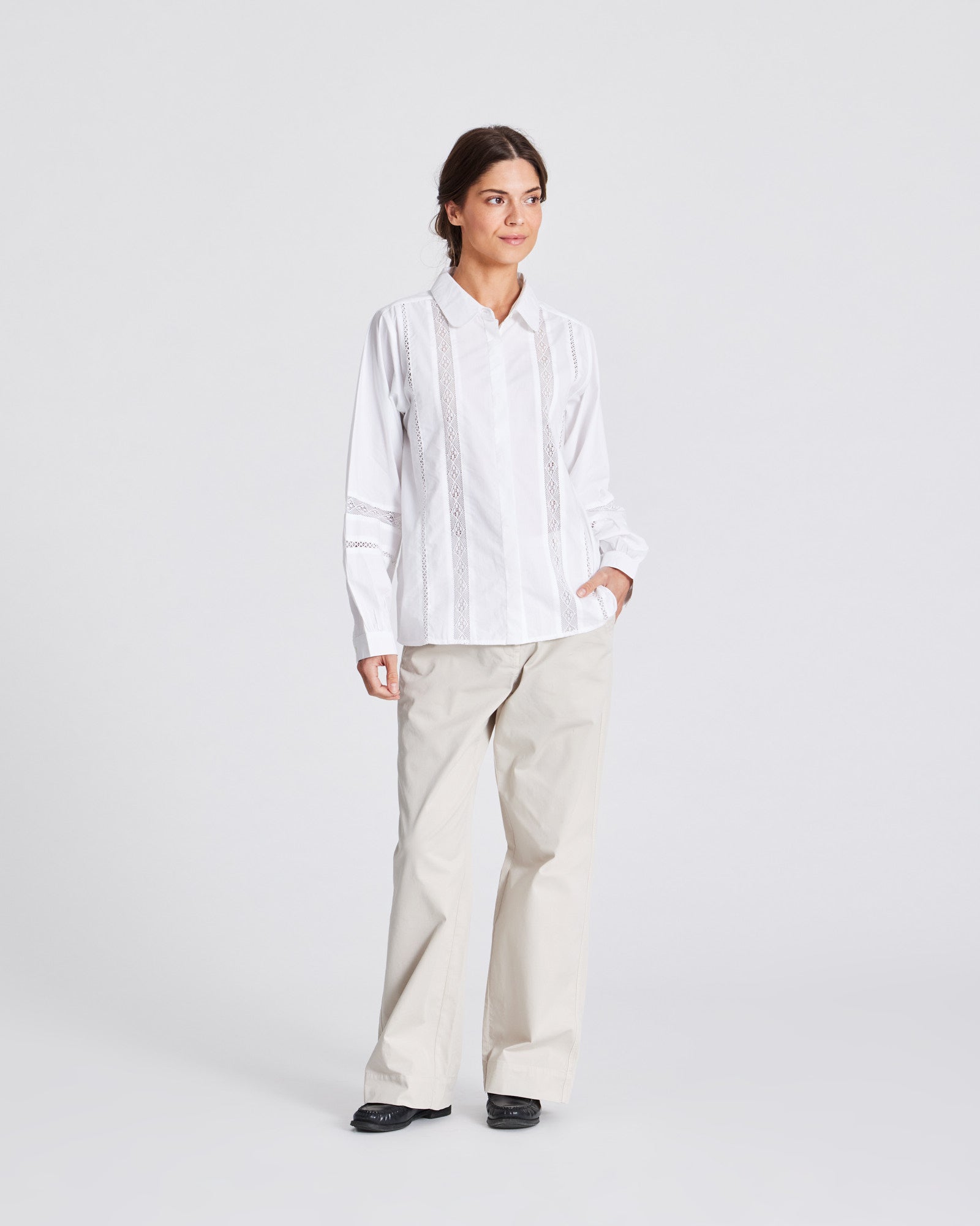 GAI+LISVA Hanne Shirt Cotton Poplin Shirt 100 White