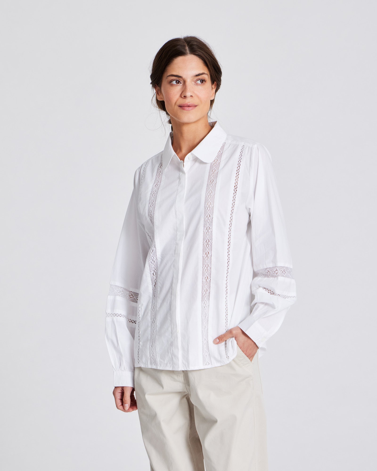 GAI+LISVA Hanne Shirt Cotton Poplin Shirt 100 White