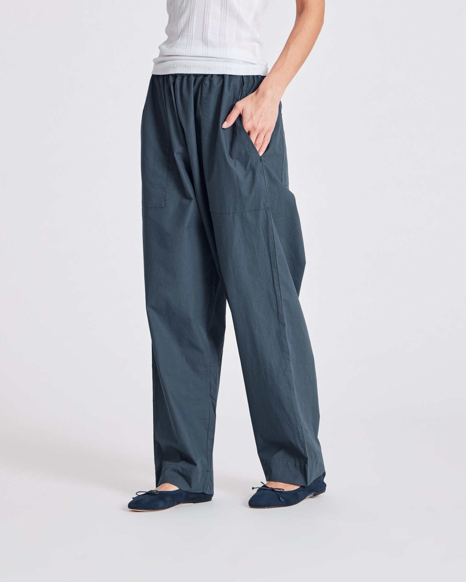 GAI+LISVA Jasmin Poplin Pants GOTS Trousers & Shorts 472 Denim Blue