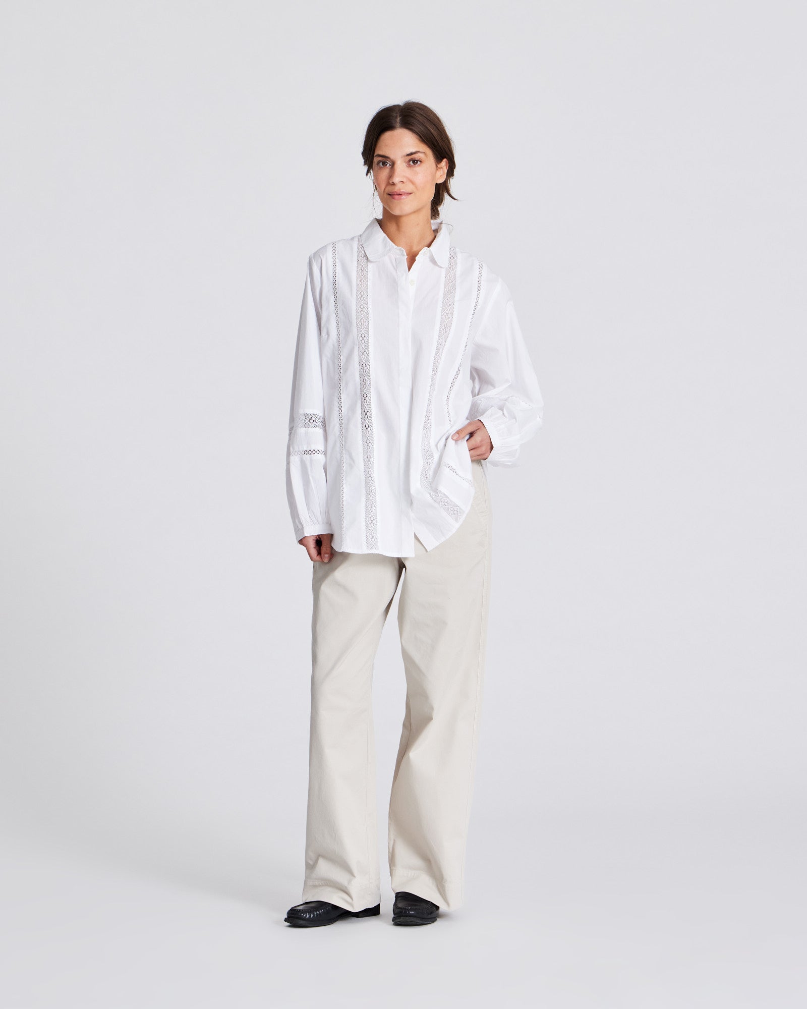 GAI+LISVA Jessica Shirt Cotton Poplin Shirt 100 White