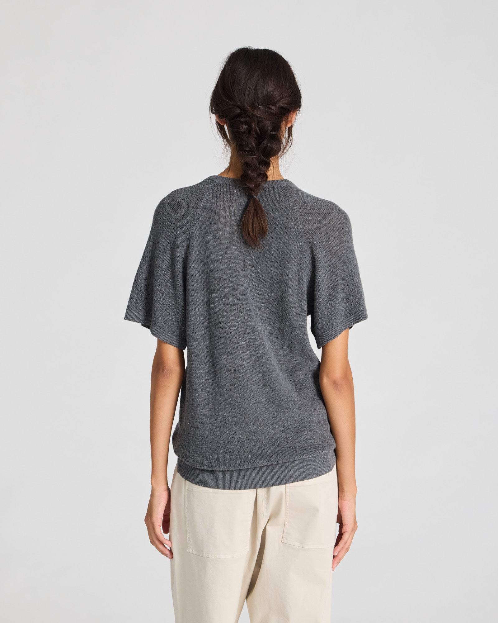 GAI+LISVA Karen Knit Tee GOTS 243975 Knit 605 Dark Grey Melangè