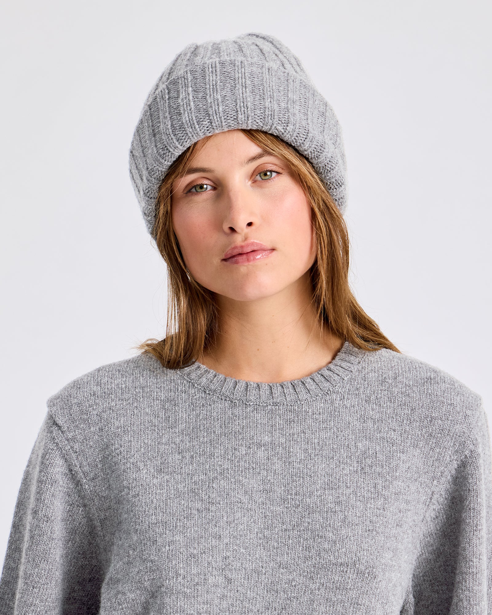 GAI+LISVA Kari Lambswool Beanie Lambswool l Knitwear 602 Grey Melange