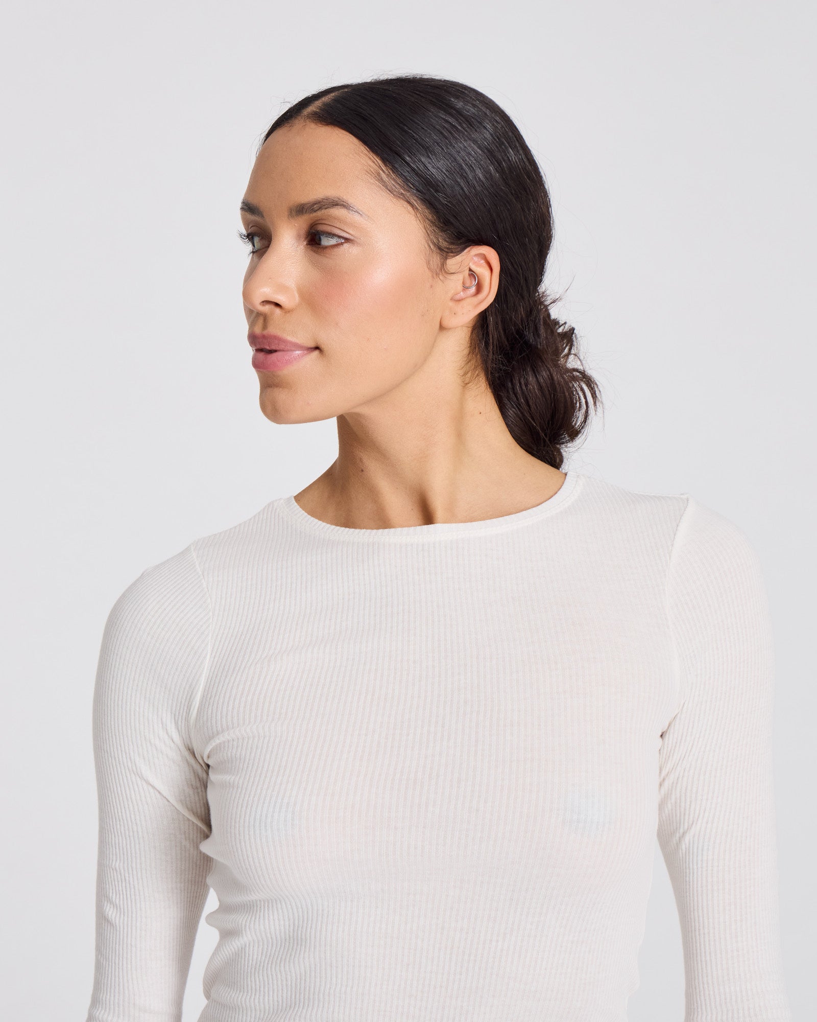 GAI+LISVA Lise Cotton Top 3x2 Rib Knit GOTS Tops & T-shirts 150 Off White