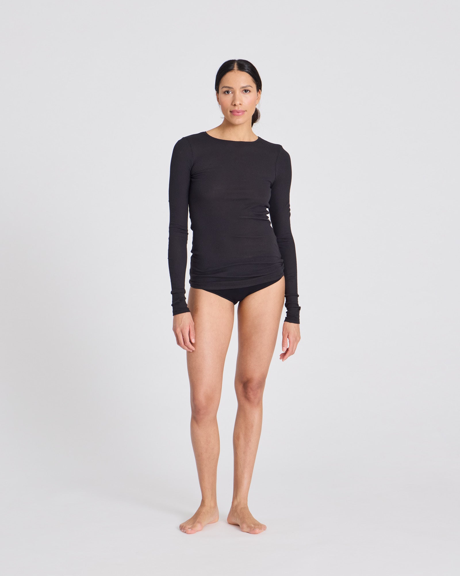 GAI+LISVA Lise Cotton Top 3x2 Rib Knit GOTS Tops & T-shirts 650 Black