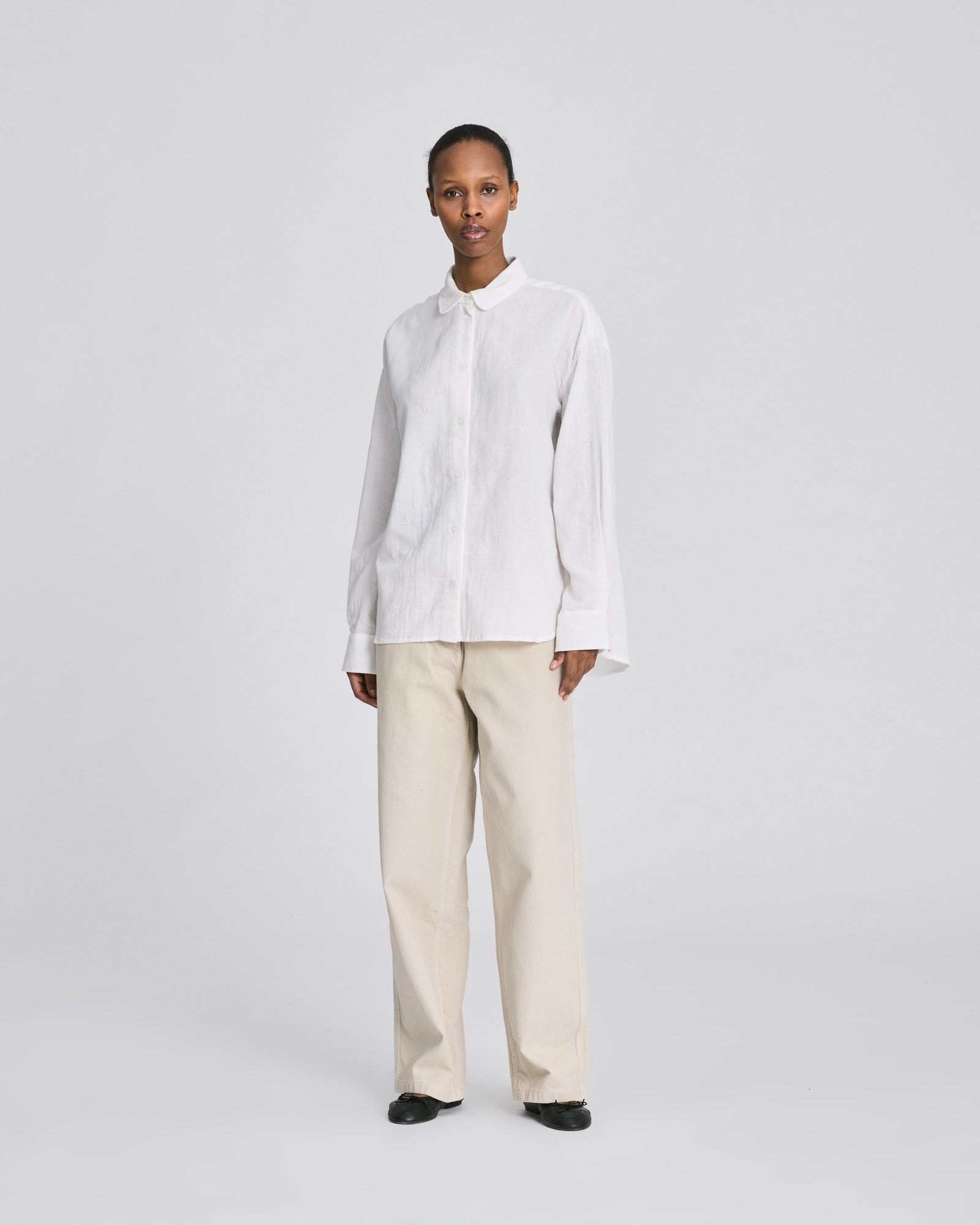 GAI+LISVA Lusinda L/S Double Cloth Shirt GOTS Shirts & Blouses 124 Whisper White